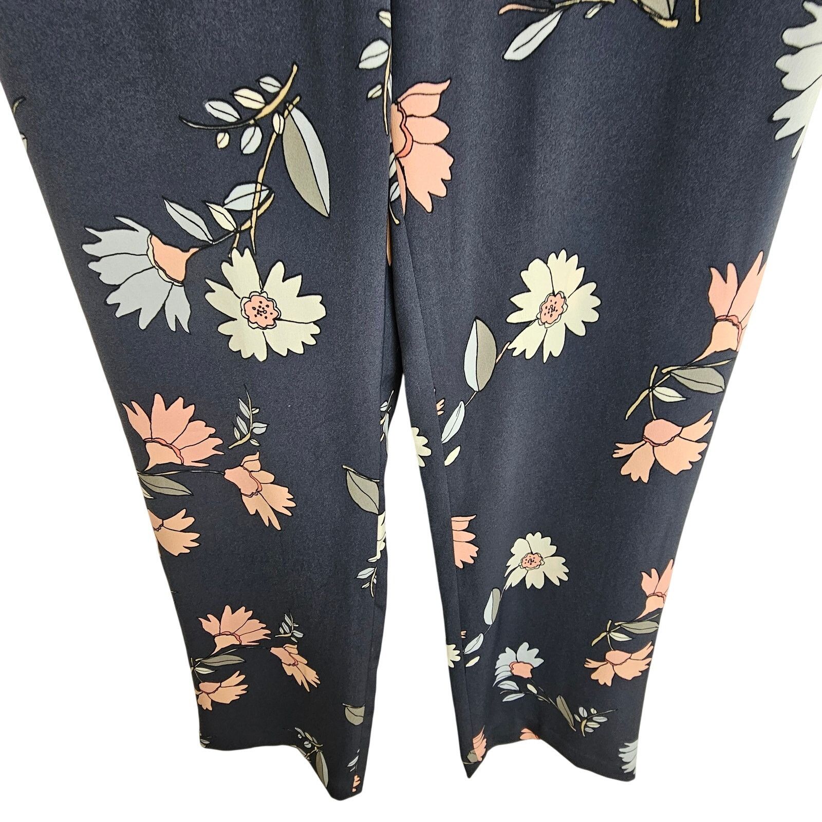Ann Taylor Ann Taylor LOFT Pants Women 4 Floral Trousers Navy Blue Size 27" / US 4 / IT 40 - 4 Thumbnail