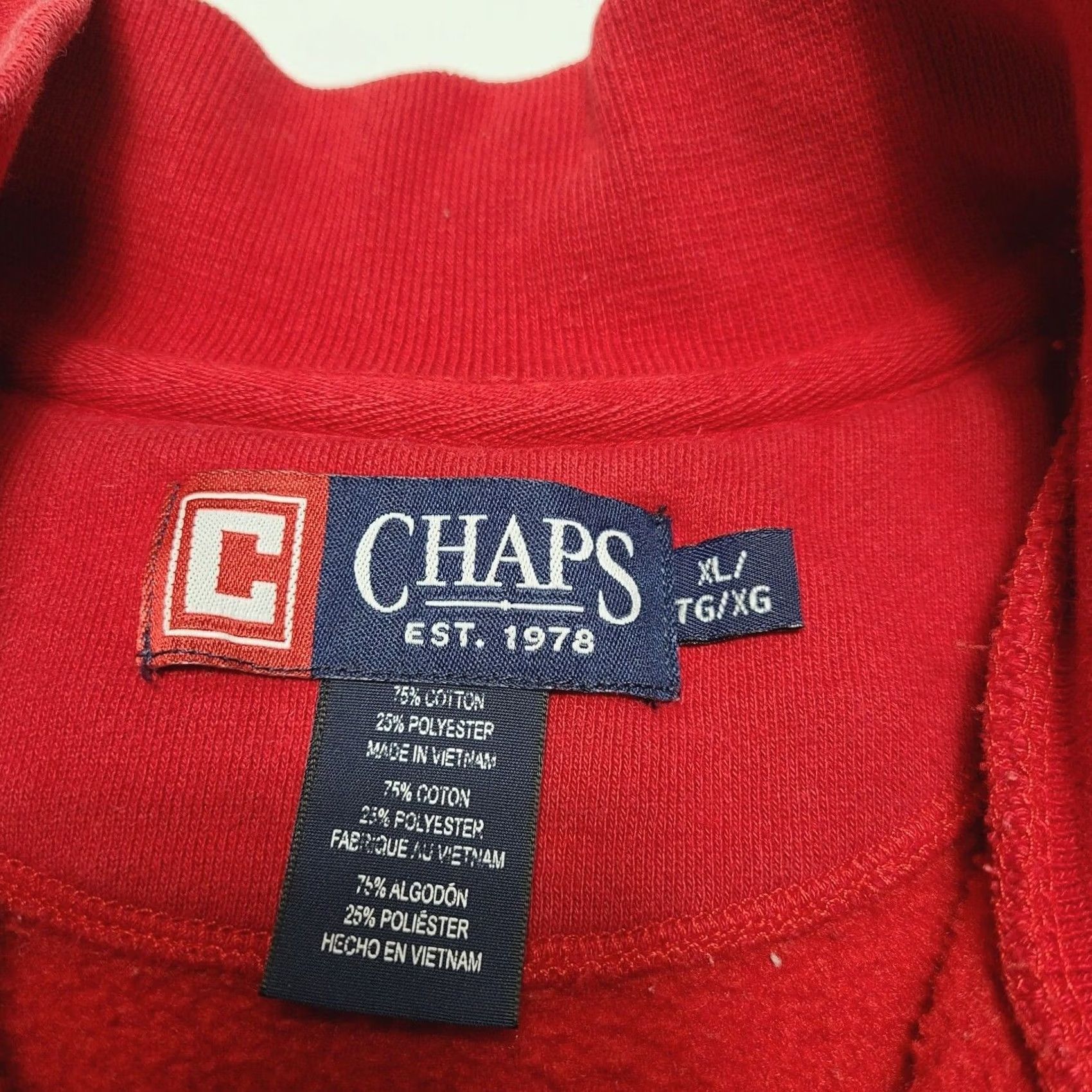Chaps Chaps Sweater Red Blue Pullover 1/4 Zip Embroidered Logo Y2K Men's XL Exhibit Logo Pullover Knit Sweatshirt Size US XL / EU 56 / 4 - 3 Thumbnail