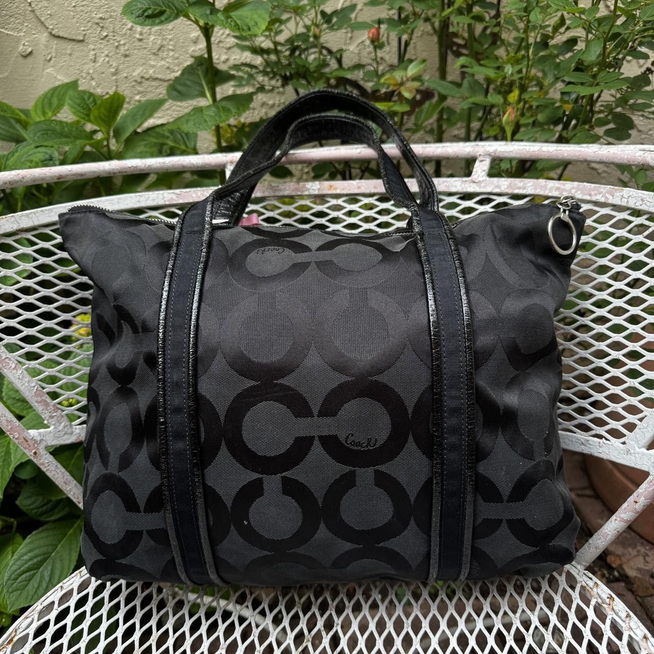 Coach Y2K Black Coach Monogramed Tote Size ONE SIZE - 2 Thumbnail