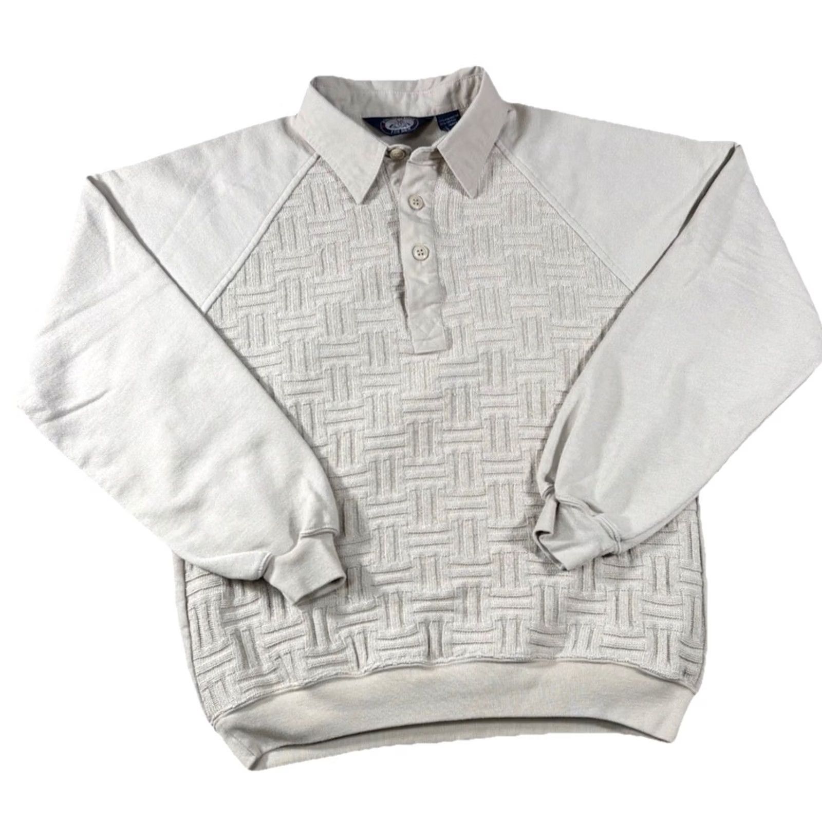 Vintage VINTAGE KNIGHTSBRIDGE Menswear Cream Ribbed Knit Polo Henley Sweater Shirt M Beige Knit Pullover Mens 80s 90s Classic Retro Streetwear Size US M / EU 48-50 / 2 - 2 Thumbnail