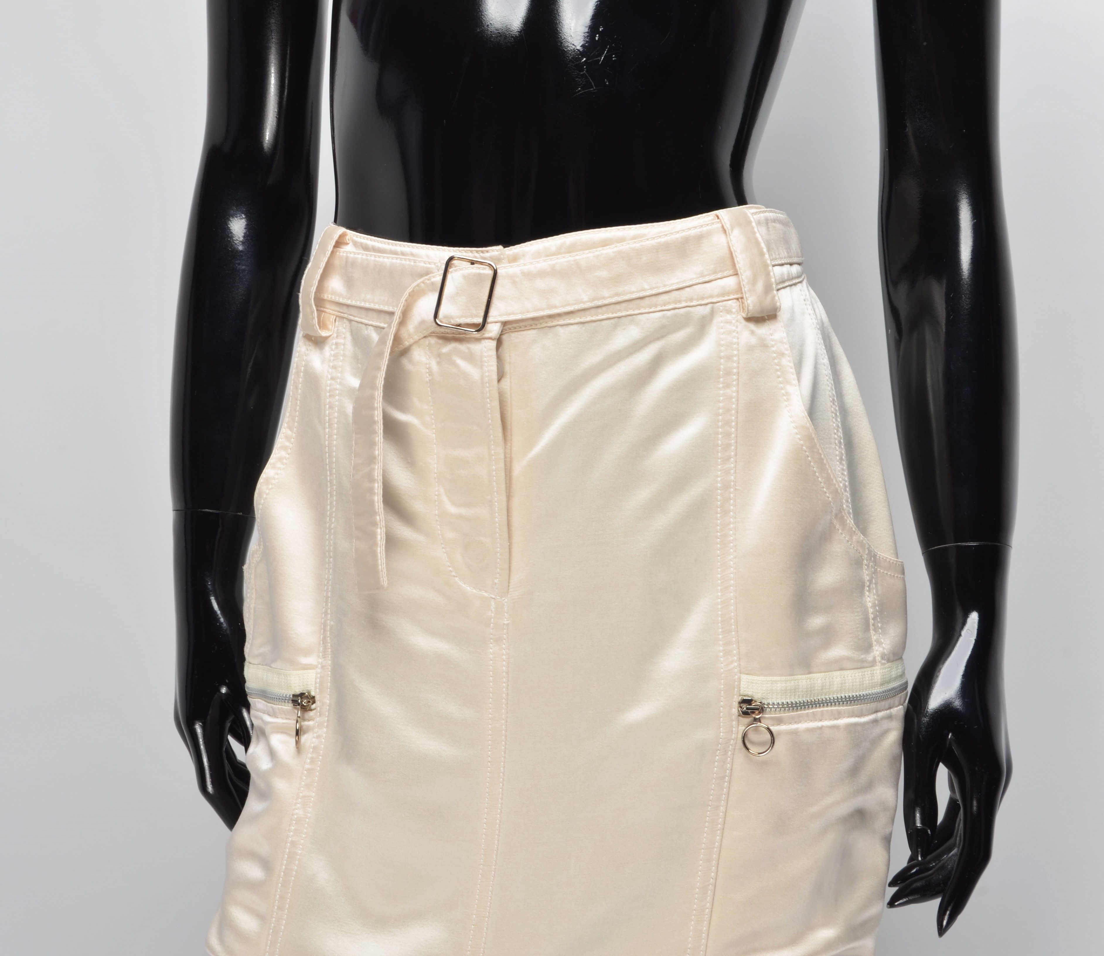 Emanuel Ungaro × Vintage Emanuel Ungaro Vintage Beige Silk Midi Skirt Size 30" / US 8 / IT 44 - 2 Thumbnail