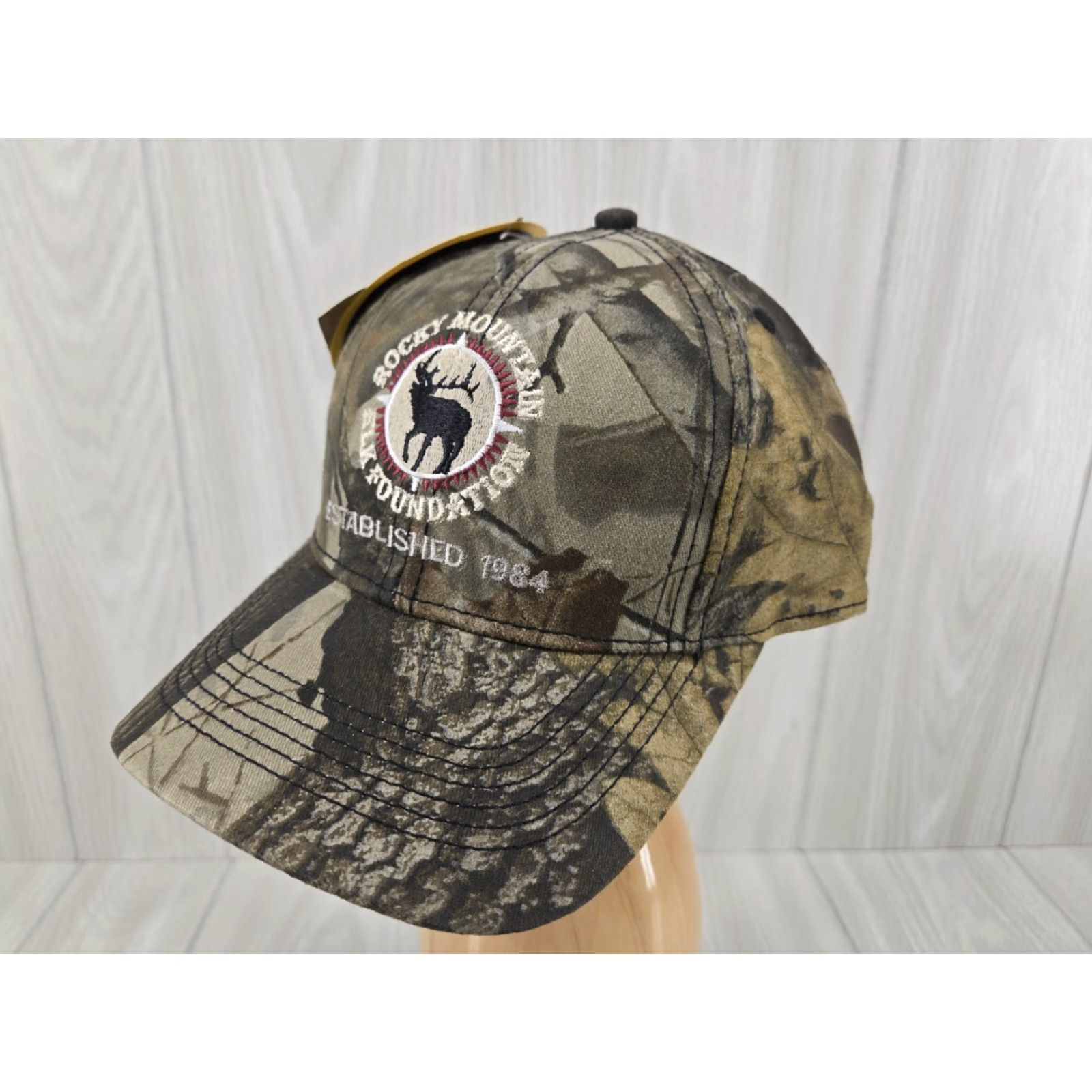 Realtree RMEF Rocky Mountain Elf Foundation Logo Hat Embroidered Camo Realtree Trucker Hat Adjustable Men CAMO Size ONE SIZE - 3 Thumbnail