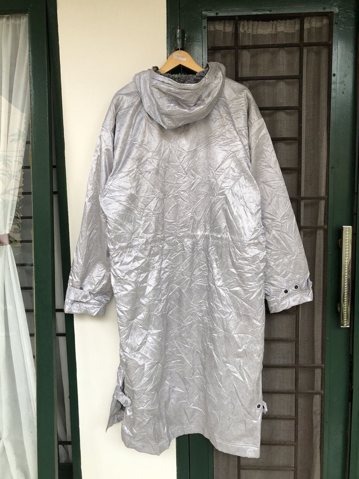 Nike × Vintage Vintage Nike Silver Long Coat Fleece Jacket Size US XL / EU 56 / 4 - 18 Thumbnail