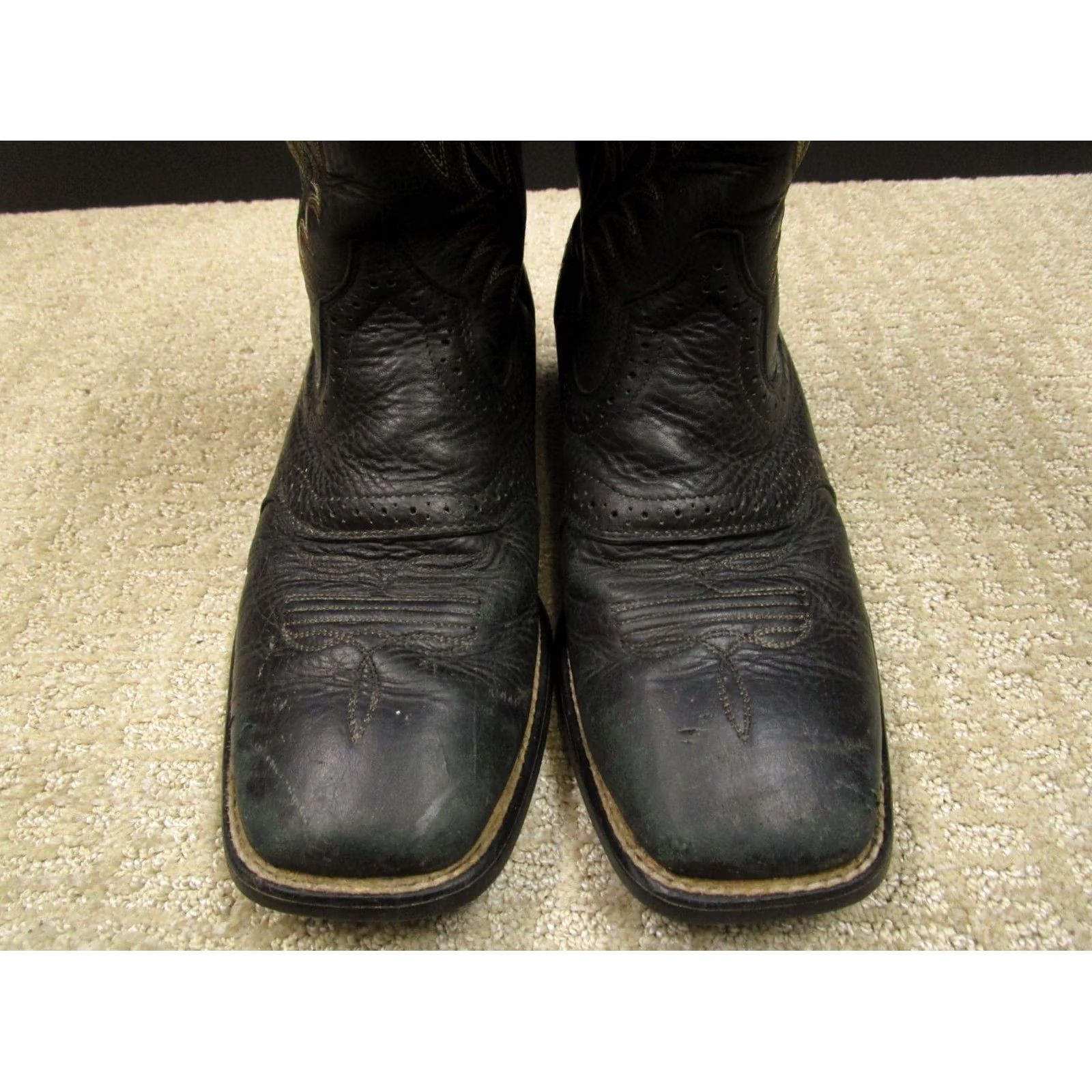 Ariat Ariat Boots Men Western Leather Black Square Toe 7 Size US 7 / EU 40 - 5 Thumbnail