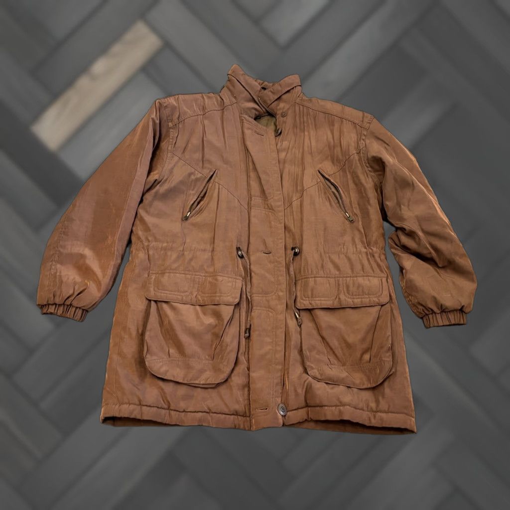 Vintage VINTAGE Gallery Jacket Womens Large Brown Parka Puffy Long Sleeve Zip Coat Size L / US 10 / IT 46 - 1 Thumbnail