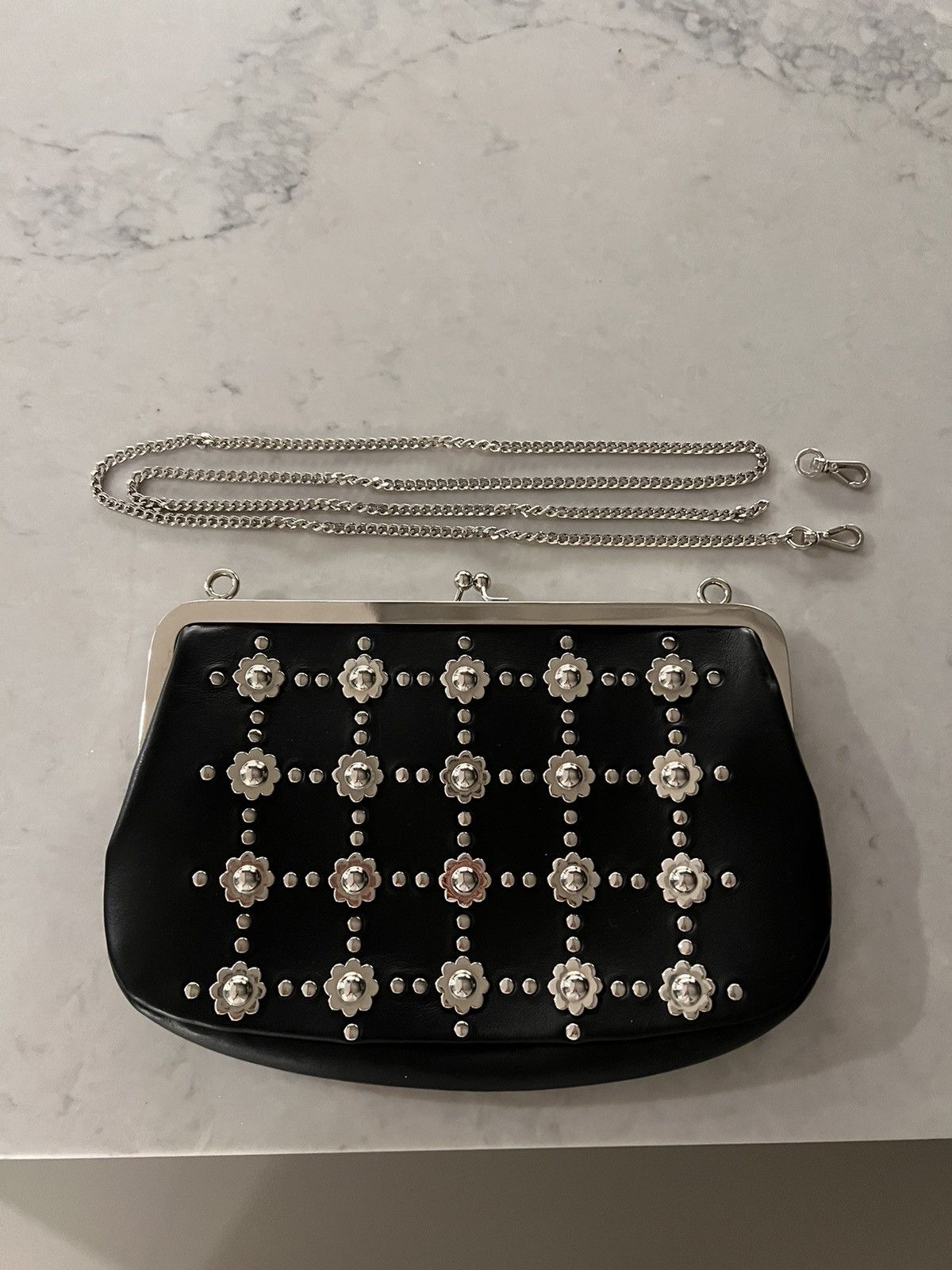 image of Stefan Cooke Studded Snap Purse In Black, Men's