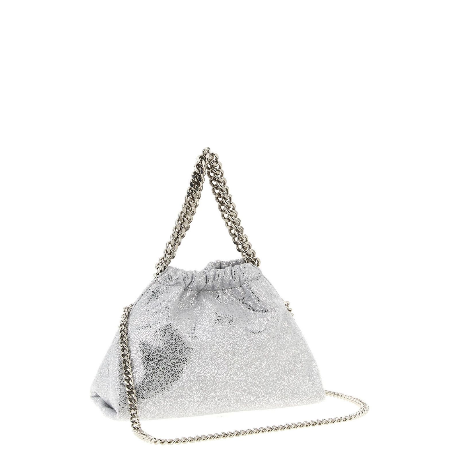 Stella McCartney STELLA MCCARTNEY Falabella Mini Drawstring Silver Crossbody Size ONE SIZE - 2 Thumbnail