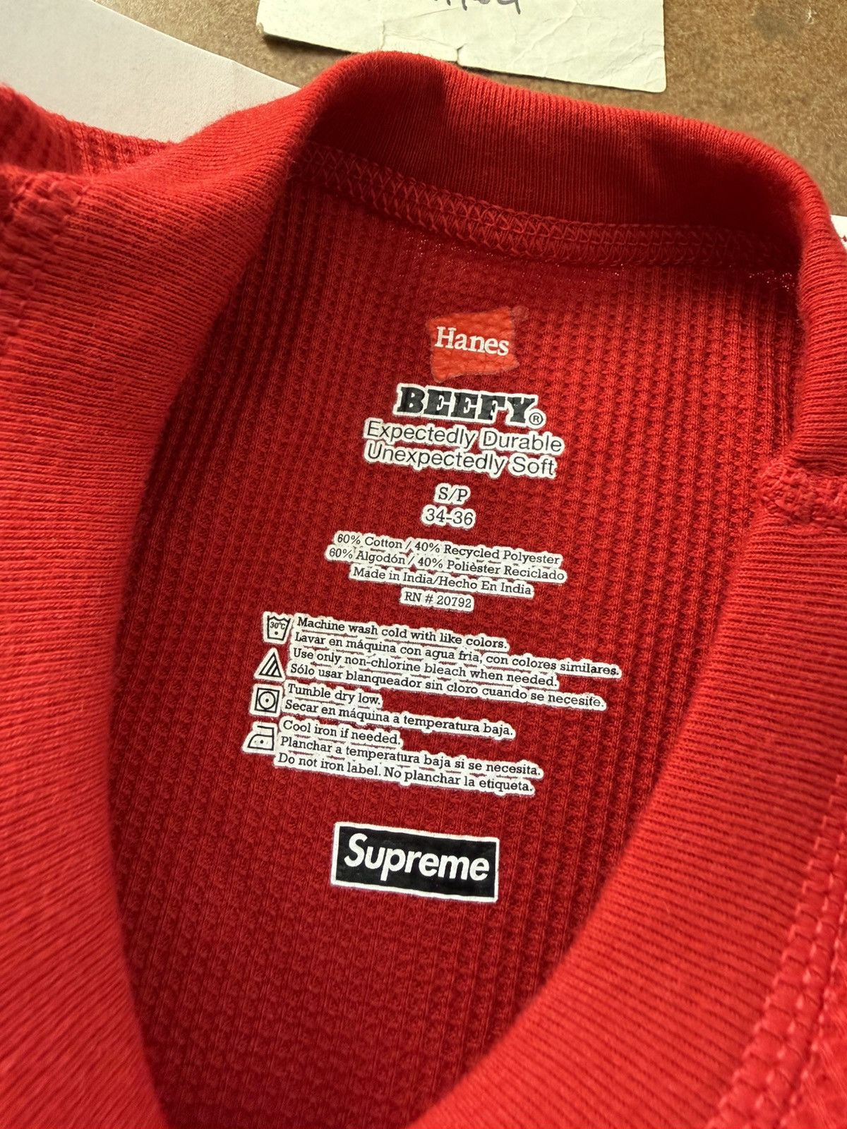 Hanes × Supreme Supreme x Hanes Bone Skeleton Thermal Red Small Size US S / EU 44-46 / 1 - 7 Thumbnail