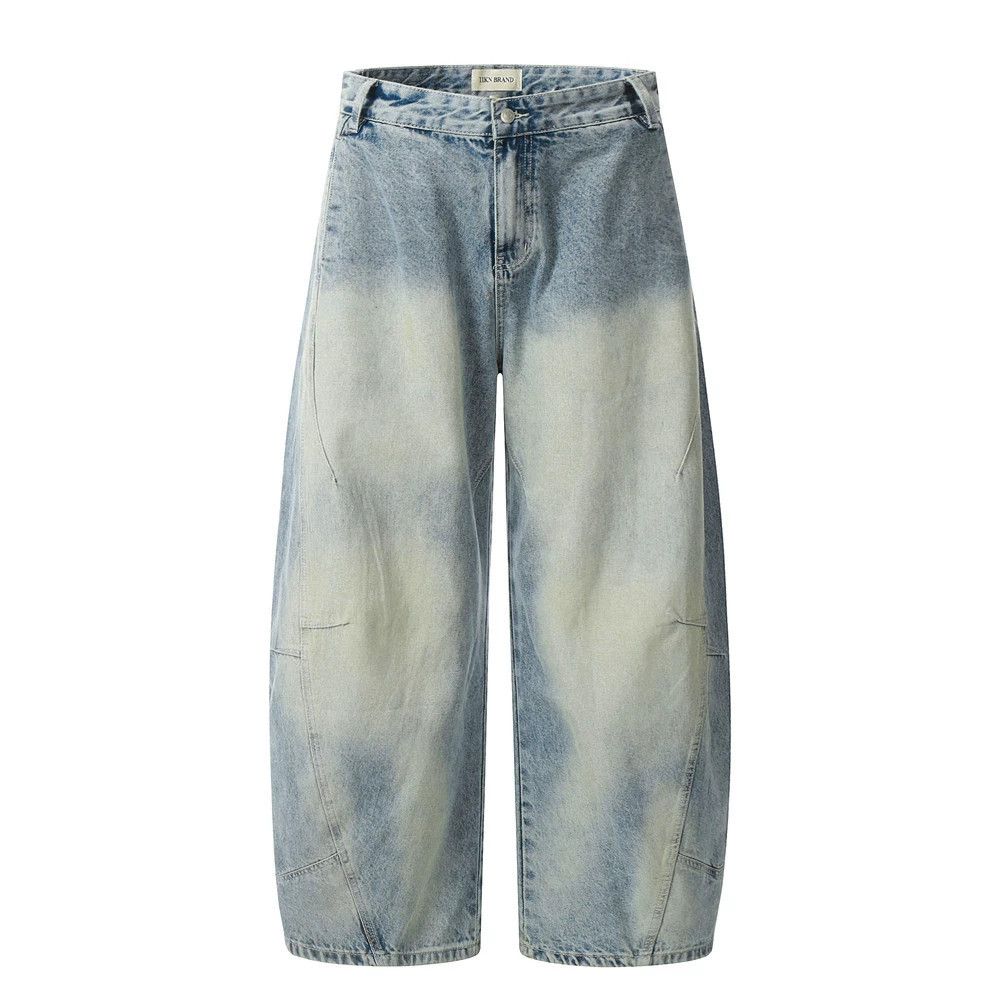 Vintage Men's American street loose wide-leg washed scimitar jeans Size US 32 / EU 48 - 1 Thumbnail
