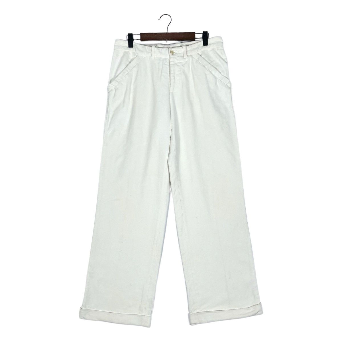 Versace Vintage Versace White Wide Leg Trousers Size 32" / US 10 / IT 46 - 2 Thumbnail