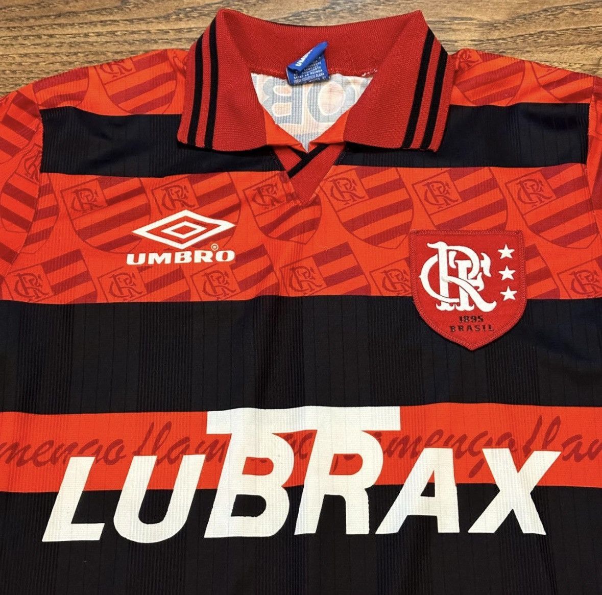 Umbro Vintage 1995 1996 Flamengo Home Soccer Jersey Size US L / EU 52-54 / 3 - 2 Thumbnail