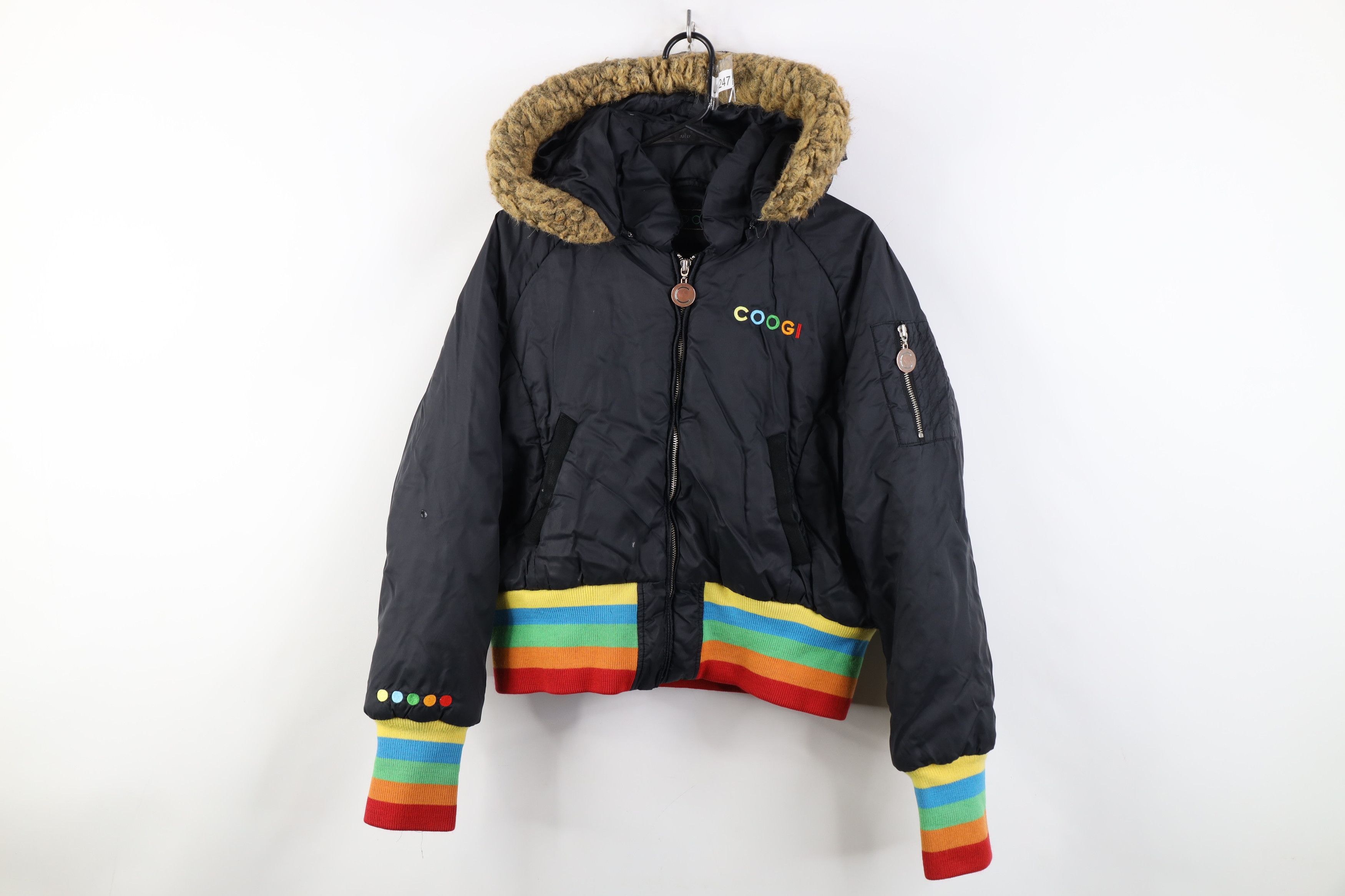 Vintage Vintage 90s Y2K Coogi Cropped Rainbow Hooded Puffer Jacket Size XXL / US 16-18 / IT 52-54 - 1 Thumbnail