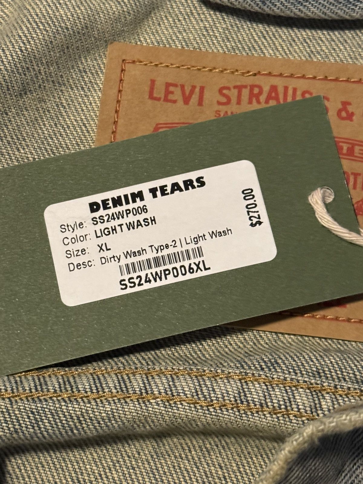 DENIM TEARS Denim Tears Dirty Wash Type 2 Denim Jacket Brand New BNWT DS Size US XL / EU 56 / 4 - 14 Thumbnail