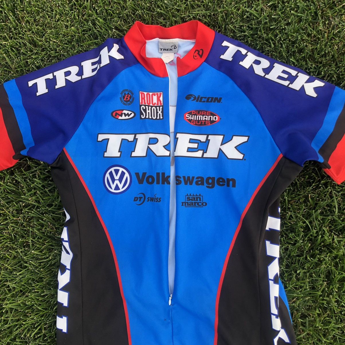 Vintage Trek Volkswagen Cycling Blue Jersey Size US L / EU 52-54 / 3 - 6 Thumbnail