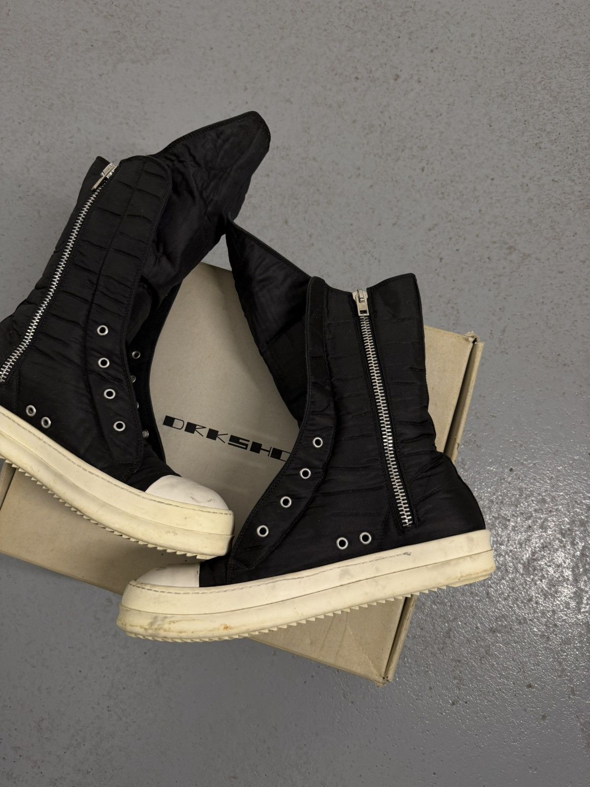 Rick Owens Drkshdw Rick Owens Drkshdw Laceless High Ramones With Box Size US 11 / EU 44 - 7 Thumbnail