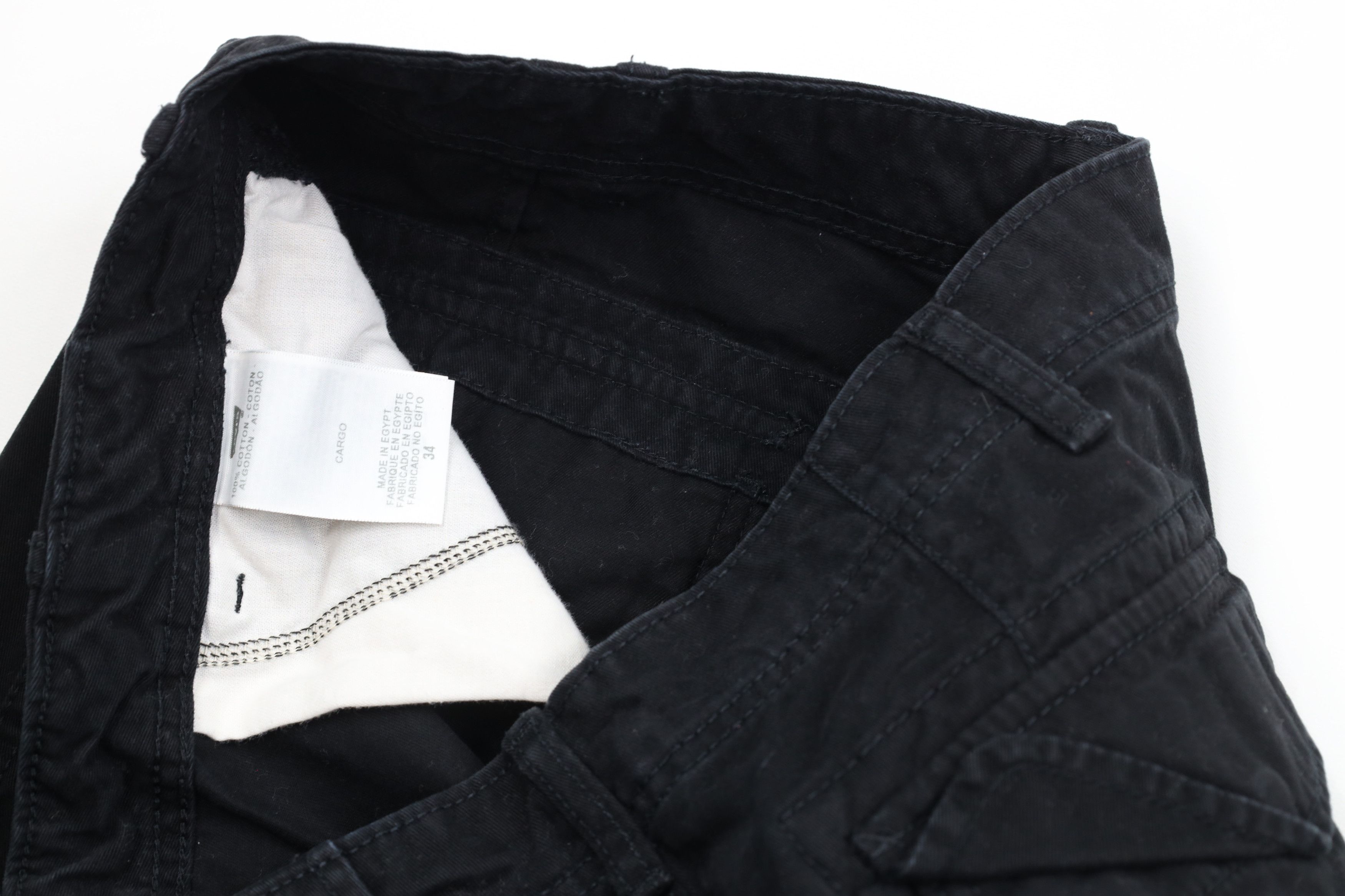 Levi's × Vintage Vintage Y2K Levis Heavyweight Cargo Shorts Black Cotton Size US 34 / EU 50 - 7 Thumbnail
