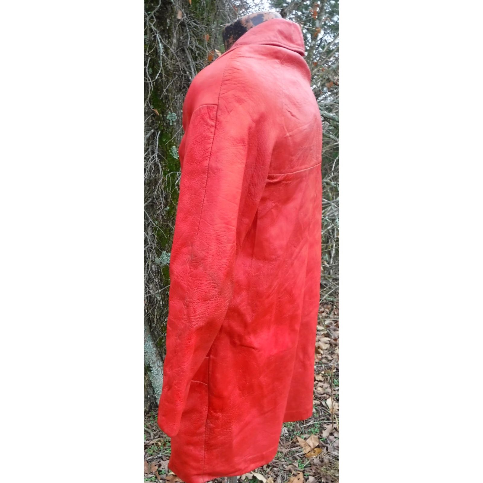 Vintage VINTAGE Annshire Red Leather Coat Jacket ILGWU Leather Coat Jacket Women's Medium Red 1970s 1980s Union Made Casual Everyday Mens Girls Womens Size M / US 6-8 / IT 42-44 - 3 Thumbnail