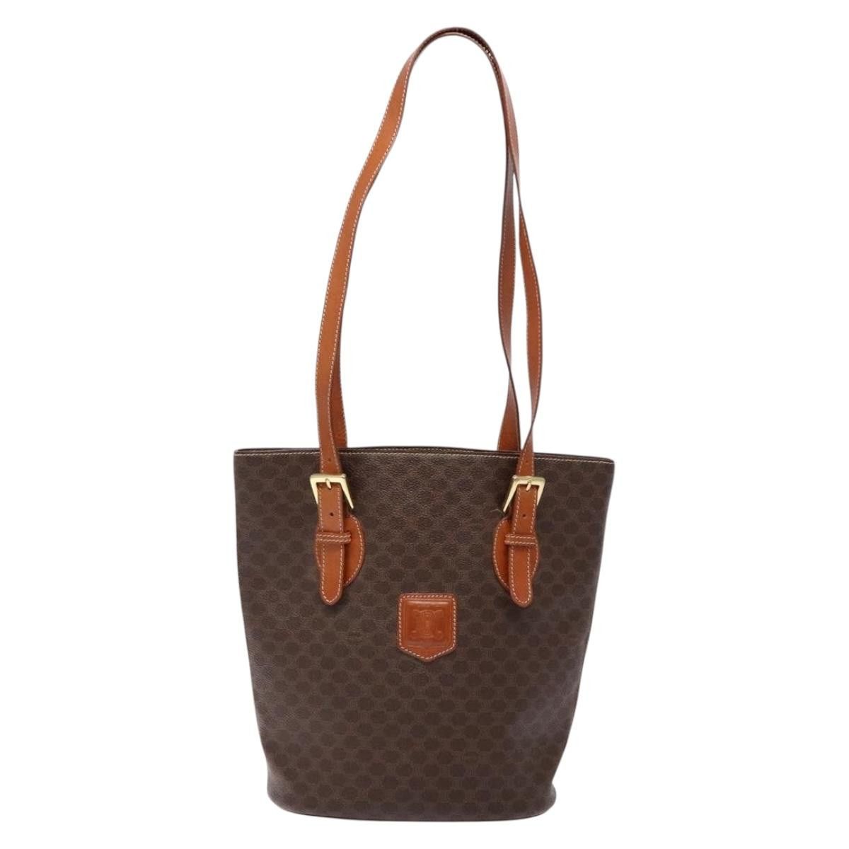 Celine CELINE Macadam Canvas Hand Bag Pvc Leather Brown Gold Size ONE SIZE - 2 Thumbnail