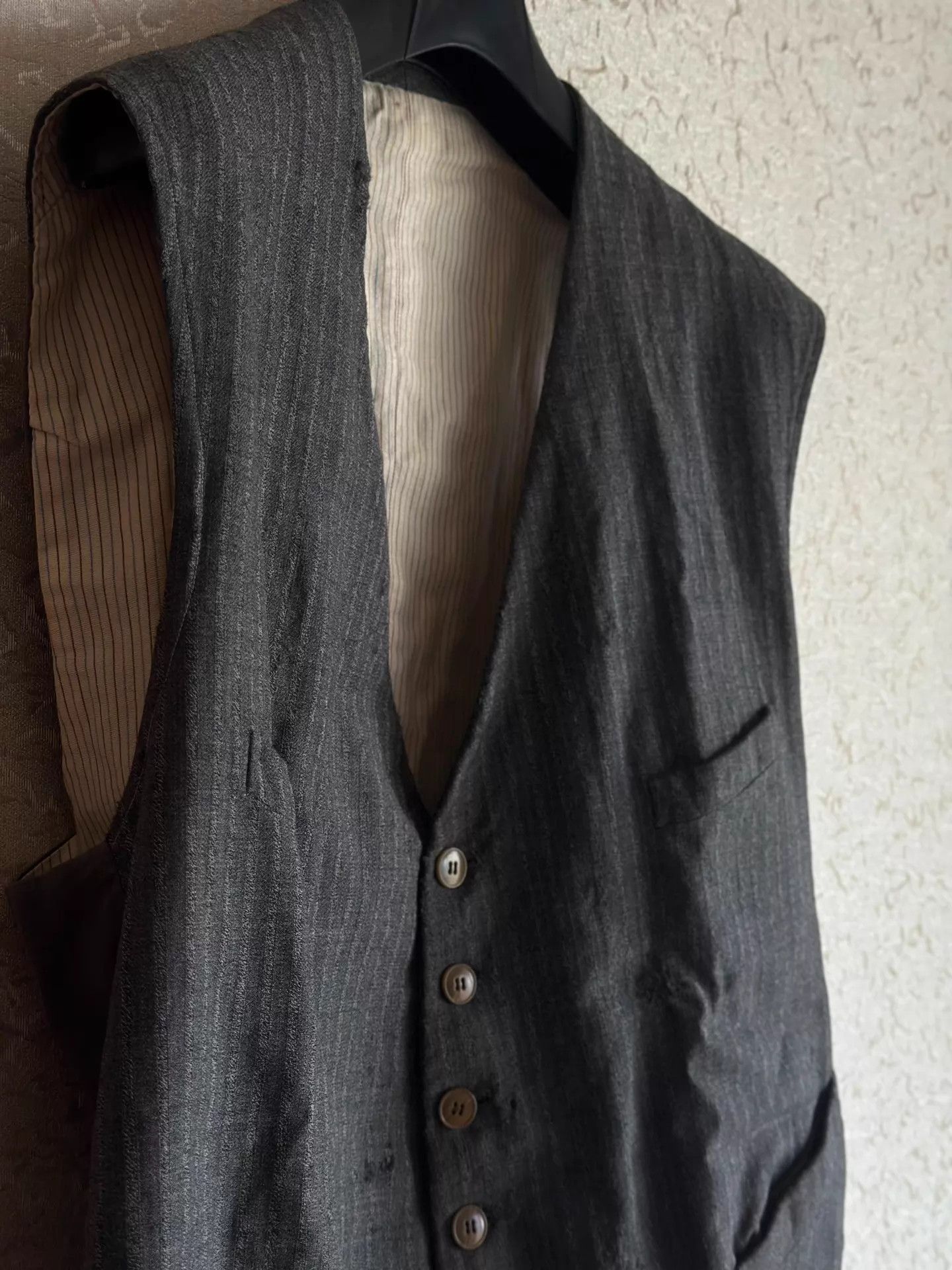 Vintage French Vintage 50s Wool Ragged Vest Size US S / EU 44-46 / 1 - 4 Thumbnail