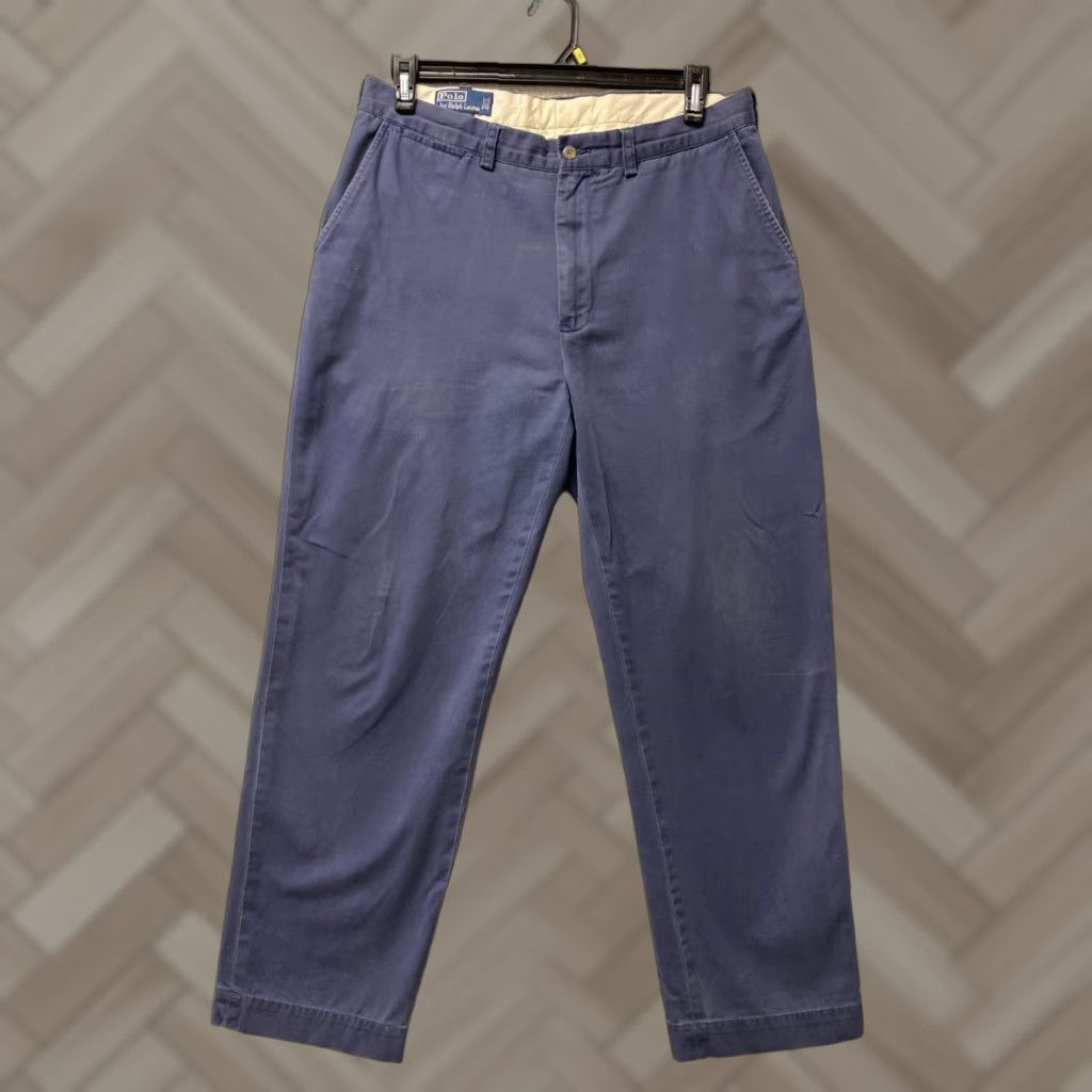 Polo Ralph Lauren VINTAGE Polo Ralph Lauren Chino Pants Mens 34 Inseam 30 Washed Dark Blue 90s Preppy USA Mens Size US S / EU 44-46 / 1 - 1 Thumbnail