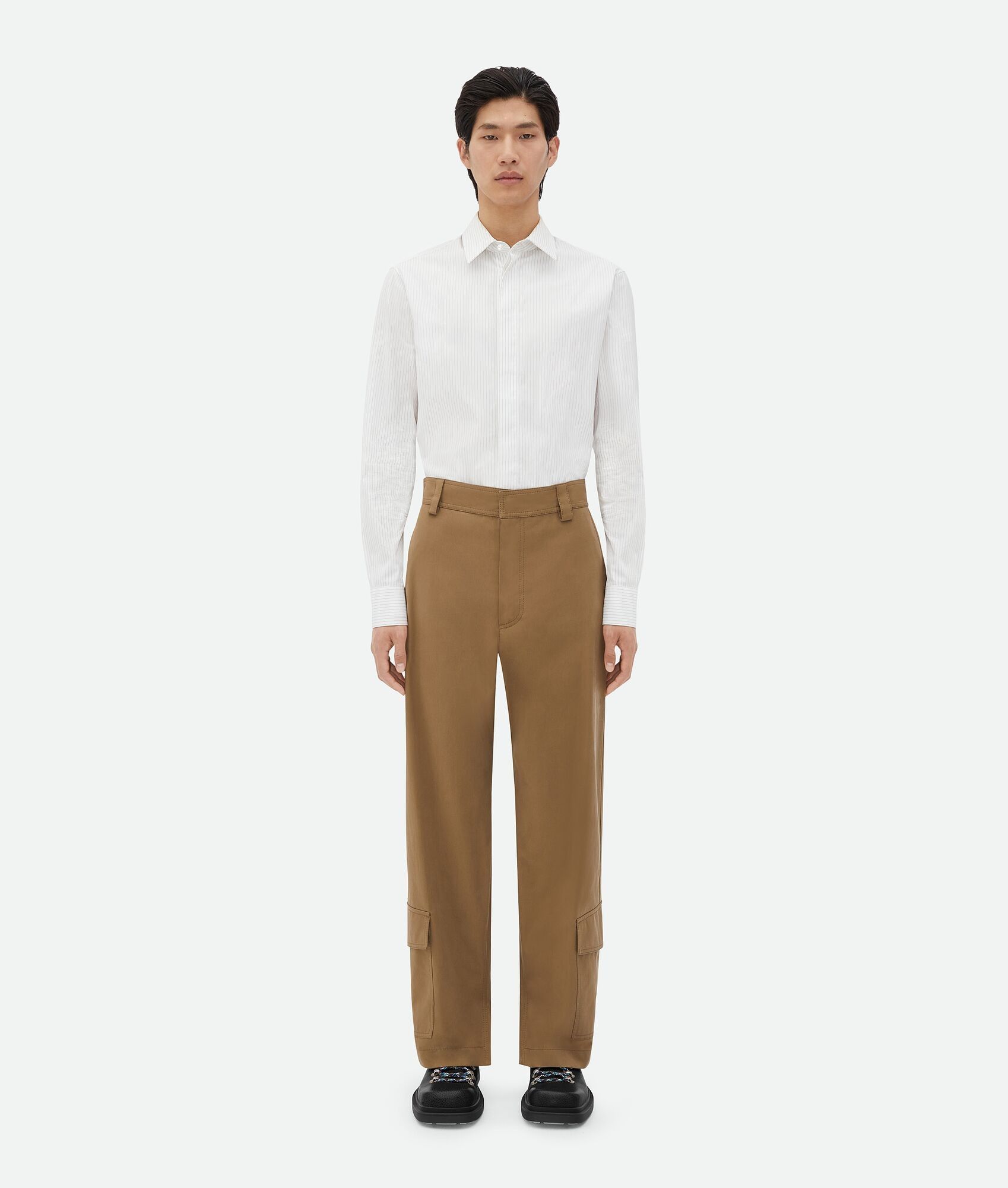 Bottega Veneta o1loc1c1025 772350 Cotton Gabardine Cargo Trousers Dark Sand Size US 30 / EU 46 - 1 Thumbnail