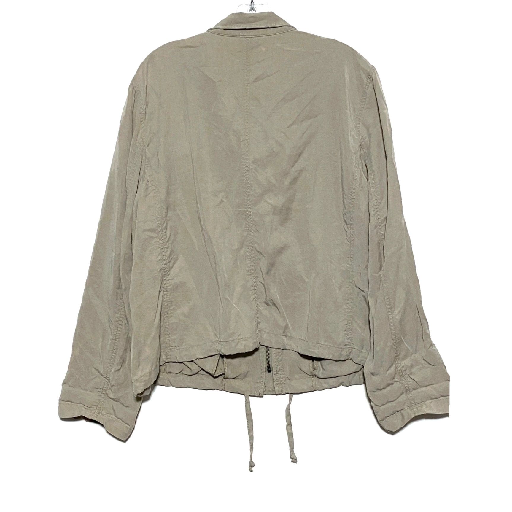 J. Jill J Jill Jacket Front Zipper Flap Pockets Tencel Lyocell Drawstring Hem Womens XL Cream Lyocell Jacket Womens XL Size XL / US 12-14 / IT 48-50 - 2 Thumbnail