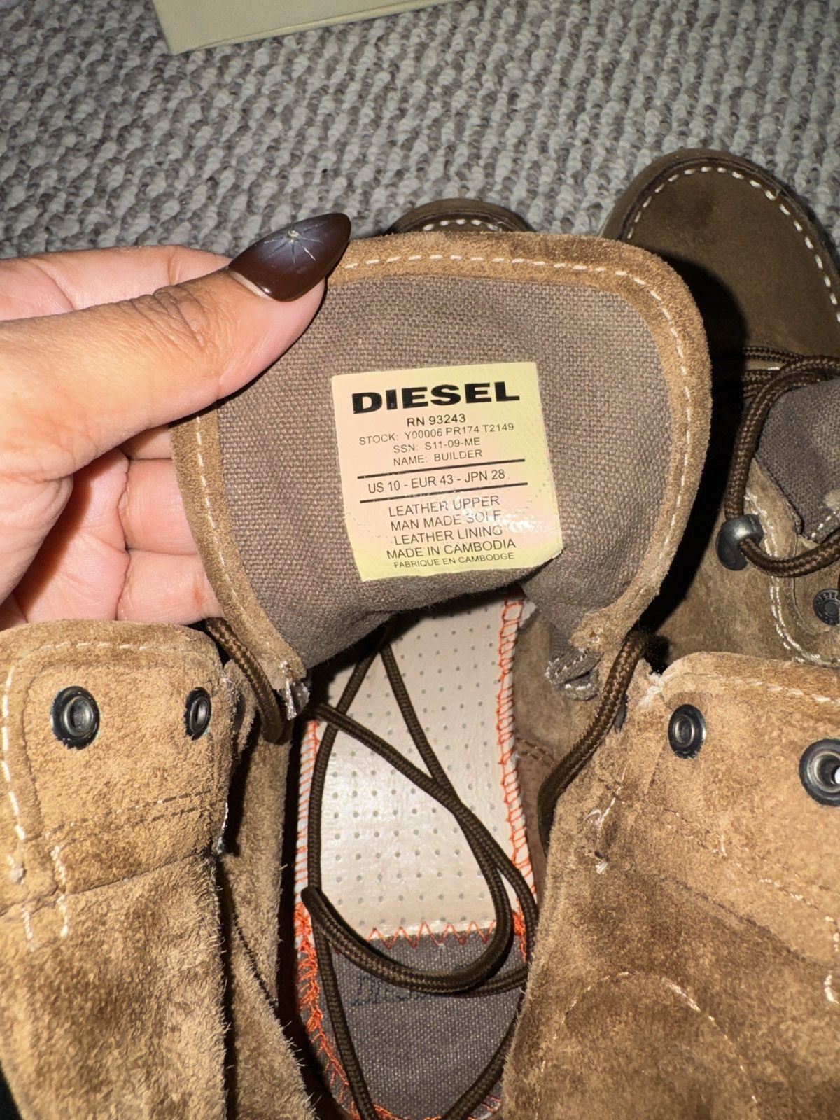 Diesel Diesel Builder Leather Moc-Toe Boots – Brown Suede US 10 Size US 10 / EU 43 - 6 Thumbnail