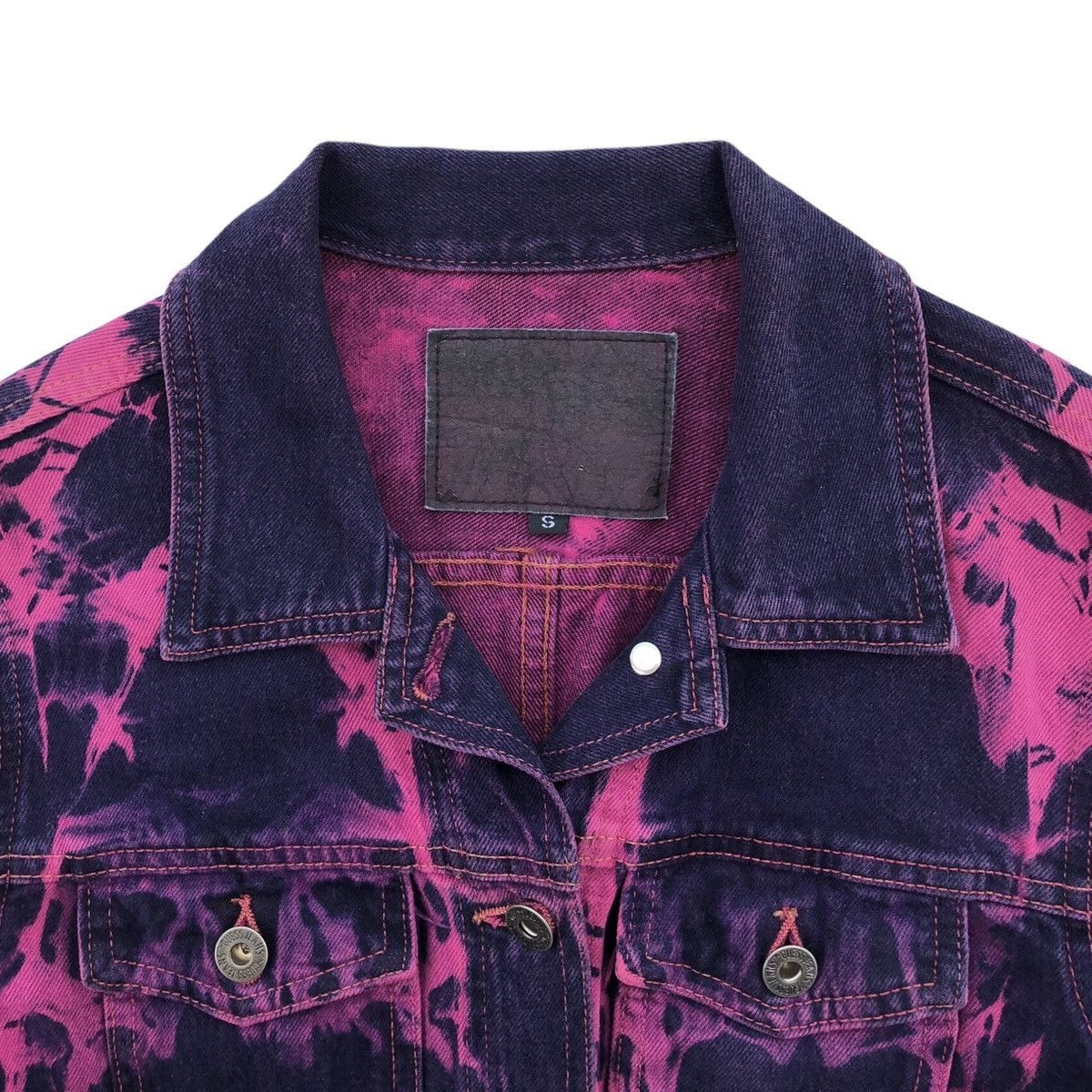 Guess Vintage Guess USA Purple Tie Dye Denim Jacket Made In USA Size S / US 4 / IT 40 - 17 Thumbnail