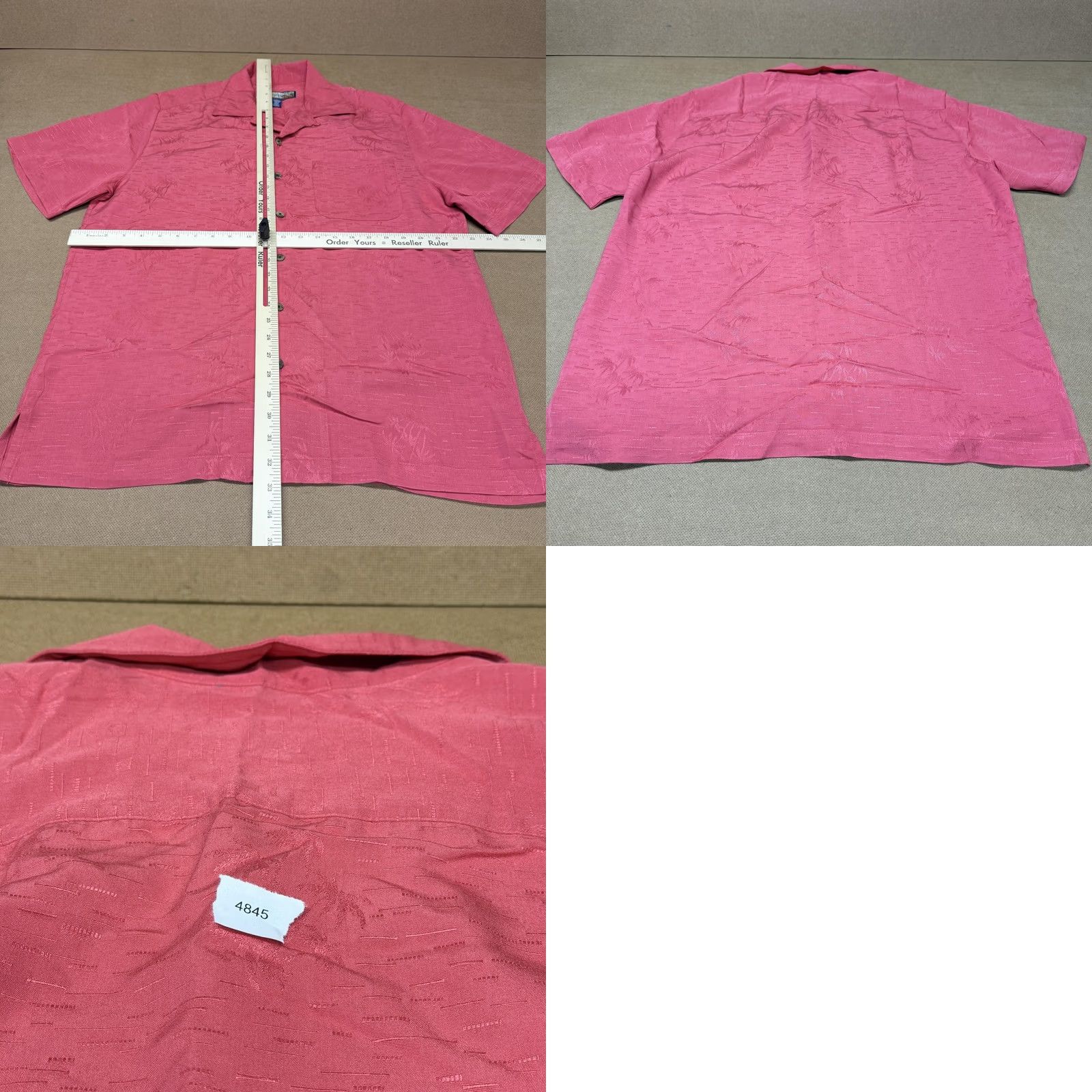 Vintage Havana Jack's Cafe Shirt Mens Medium Pink Palm Tree Camp Hawaiian Button Front Tropical Graphic Print Size US M / EU 48-50 / 2 - 8 Thumbnail