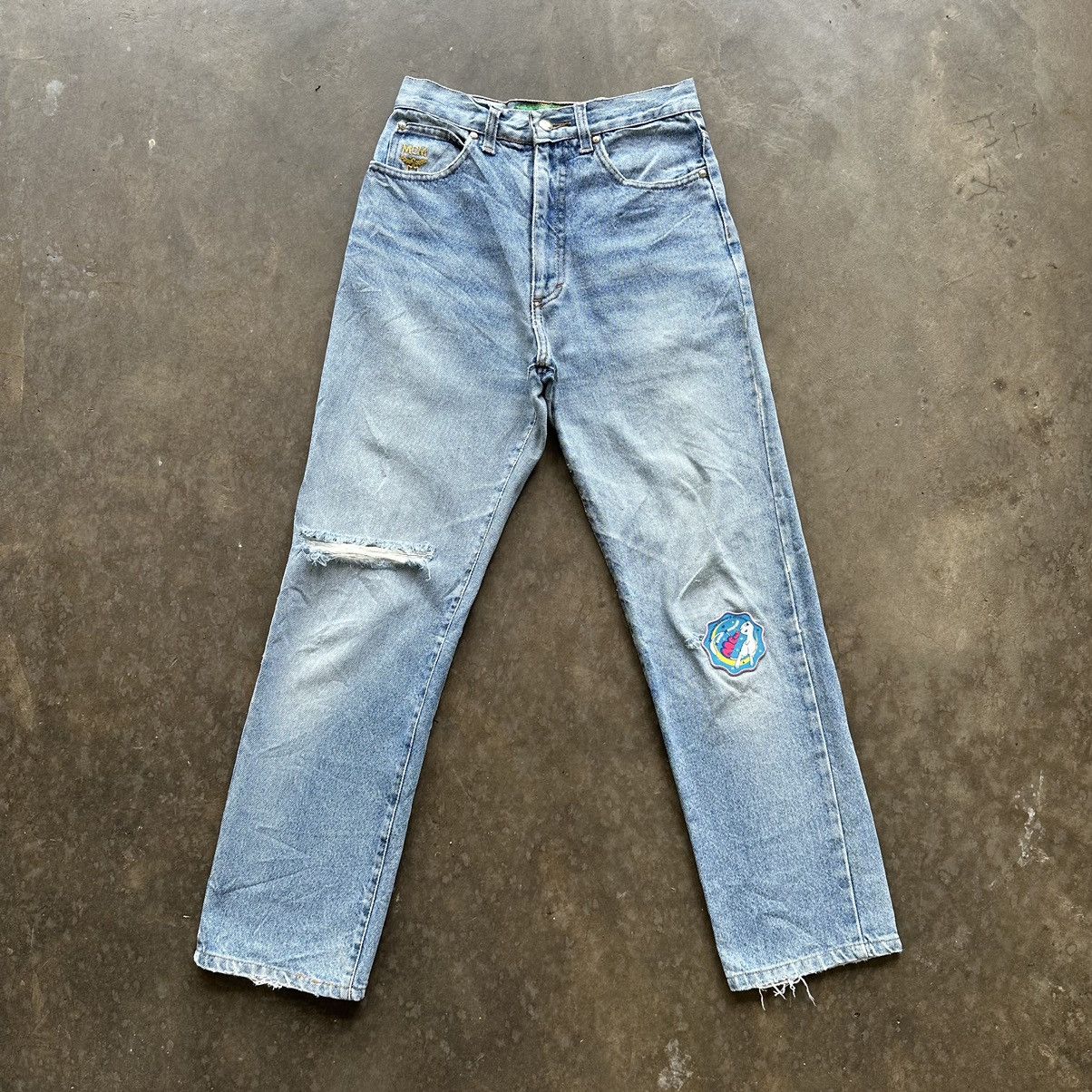 MCM Vintage MCM Distressed Denim Faded Jean Pant W27 Size US 27 - 1 Thumbnail
