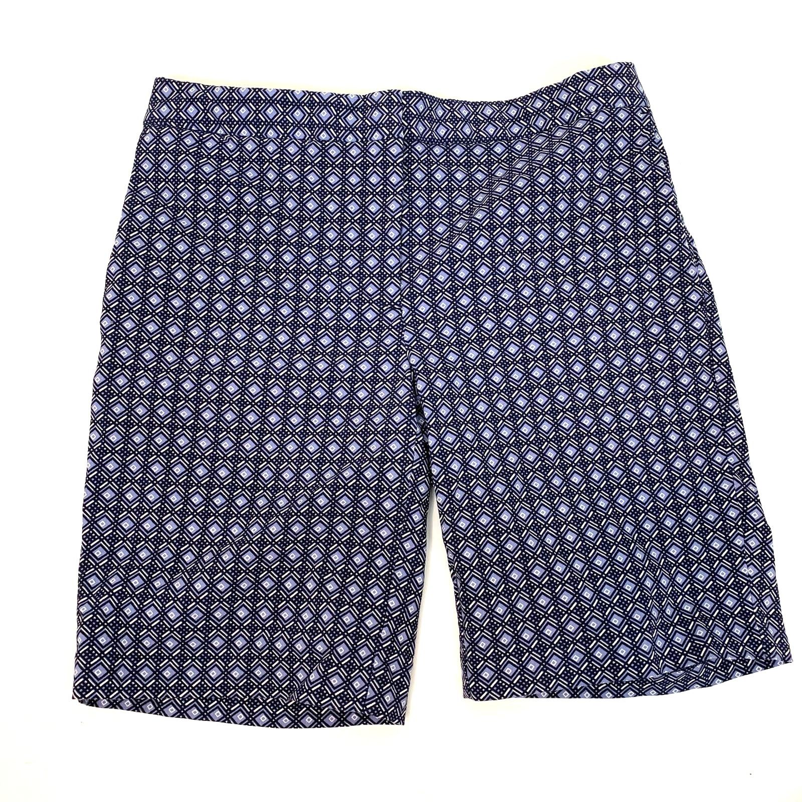 Other Mario Serrani Blue Geometric Geo Bermuda Golf Shorts 2 XS Size 28" / US 6 / IT 42 - 9 Thumbnail