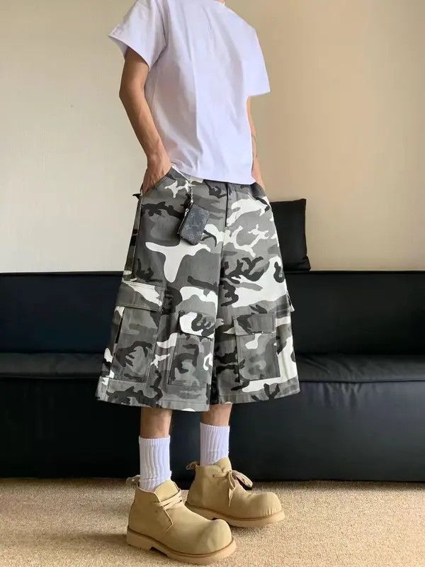 Vintage VIBE Vintage Camo Heavy Wash Work Shorts Size US 34 / EU 50 - 6 Thumbnail