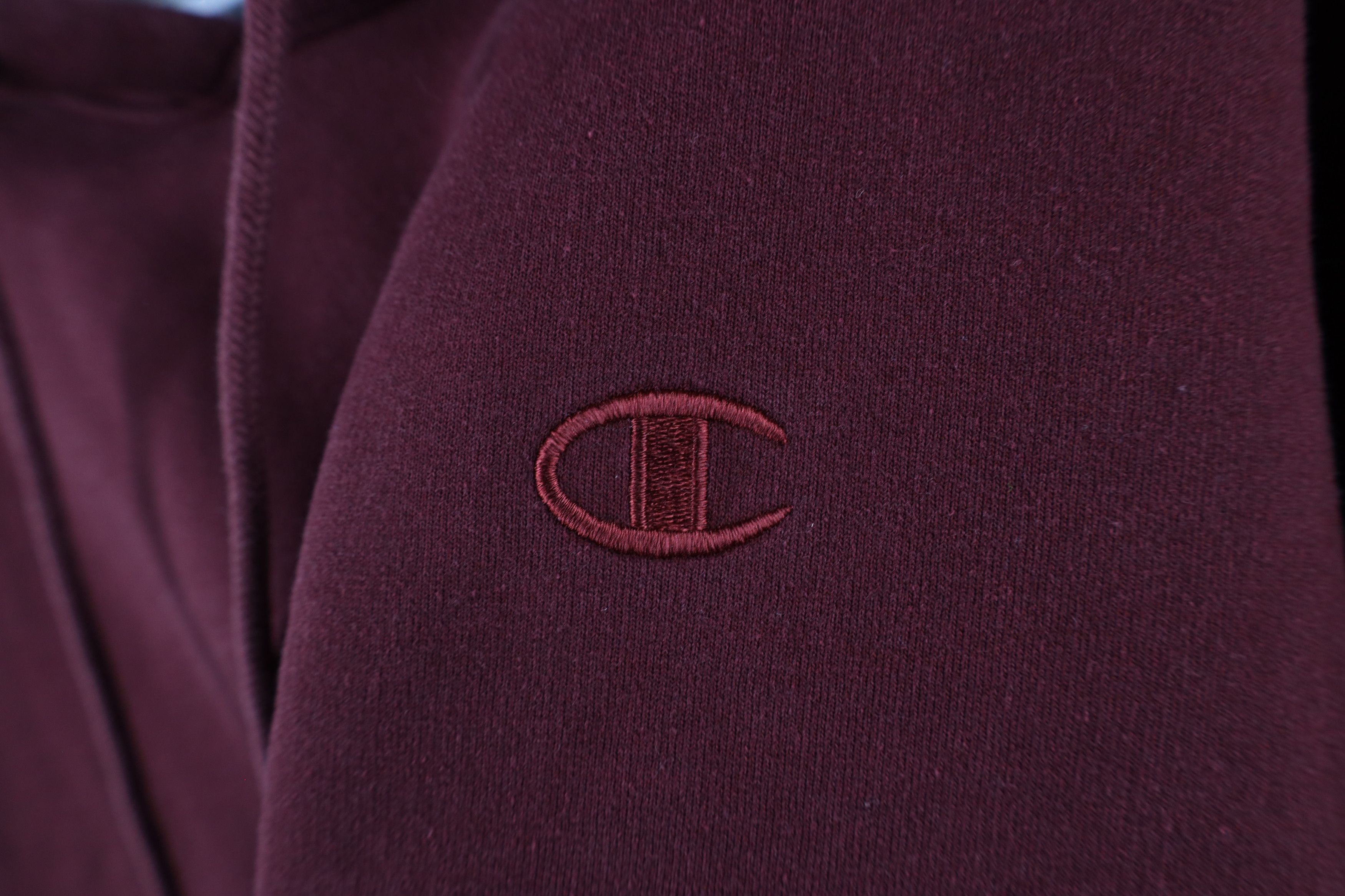 Champion × Vintage Vintage Champion Faded Monochrome Hoodie Sweatshirt Maroon Size US L / EU 52-54 / 3 - 5 Thumbnail