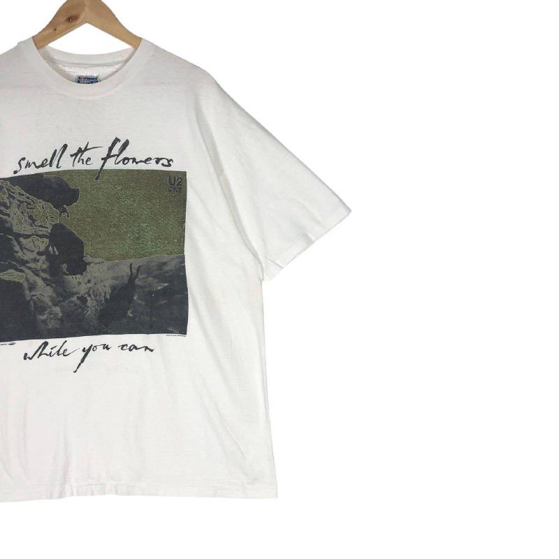 Hanes Vintage "Hanes" Smell The Flowers While You Can Men T-Shirt Size US XL / EU 56 / 4 - 4 Thumbnail