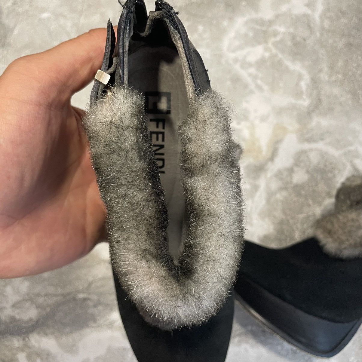 Fendi 37 Fendi Heels vintage FF faux fur Patent Peep shoe Platform Size US 7 / IT 37 - 8 Thumbnail