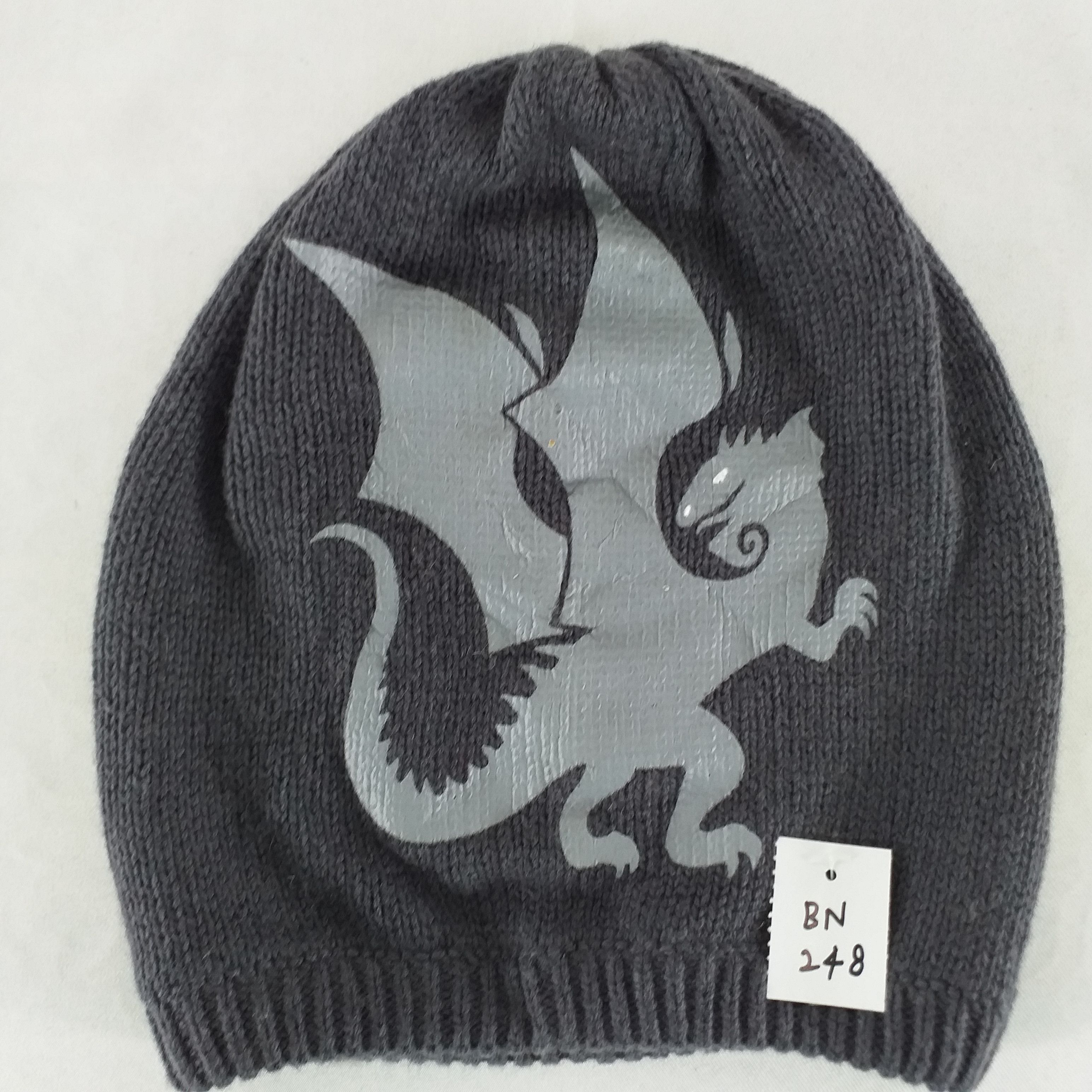 Japanese Brand Big Printed Dragon Snow Cap Hat Beanie -BN248 Size ONE SIZE - 3 Thumbnail