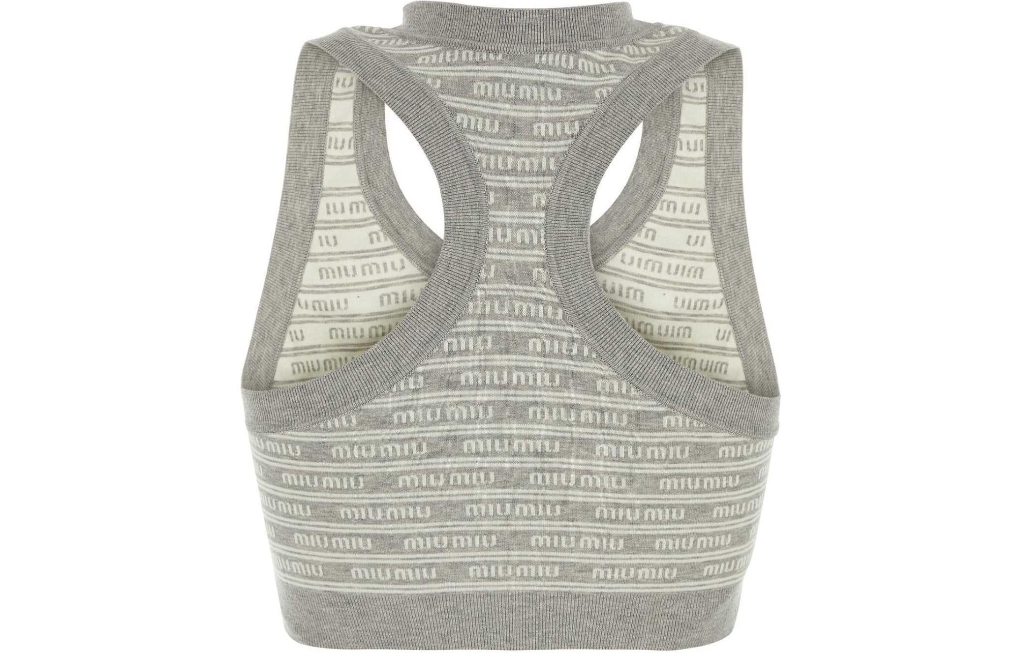 Miu Miu o1B3y1r0426 Tank Top in Grey Size XL / US 12-14 / IT 48-50 - 2 Thumbnail