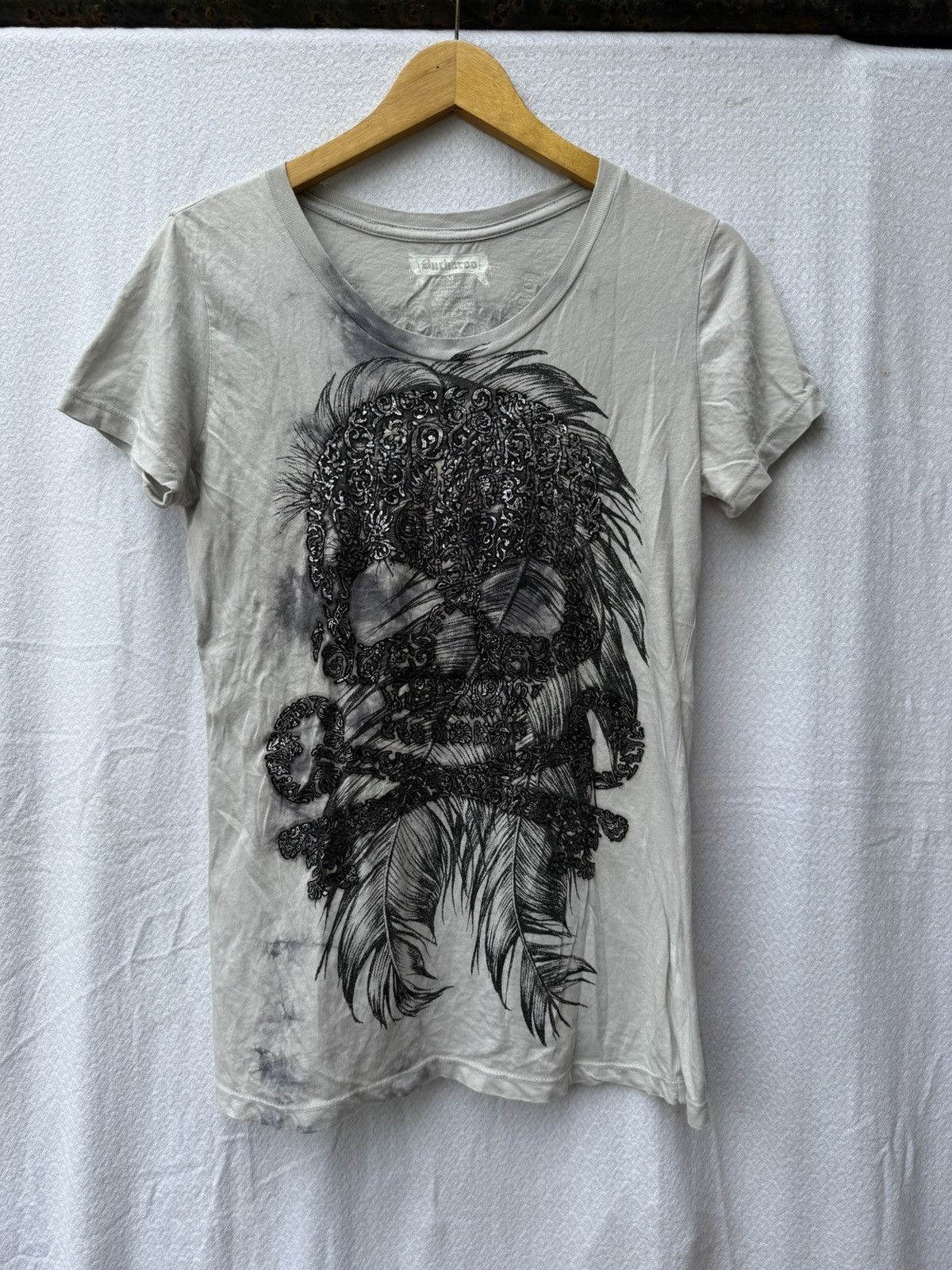 Buckaroo japanese style skull tee