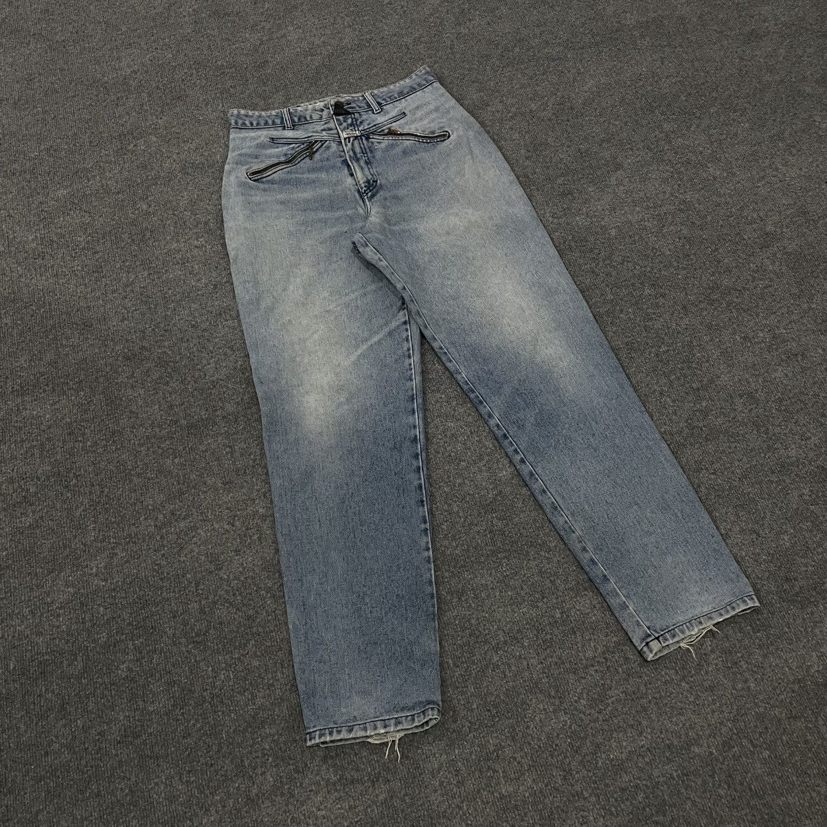 Marithe + Francois Girbaud Vintage MFG Double Zip Front Detail Light Wash Denim Size US 30 / EU 46 - 2 Thumbnail