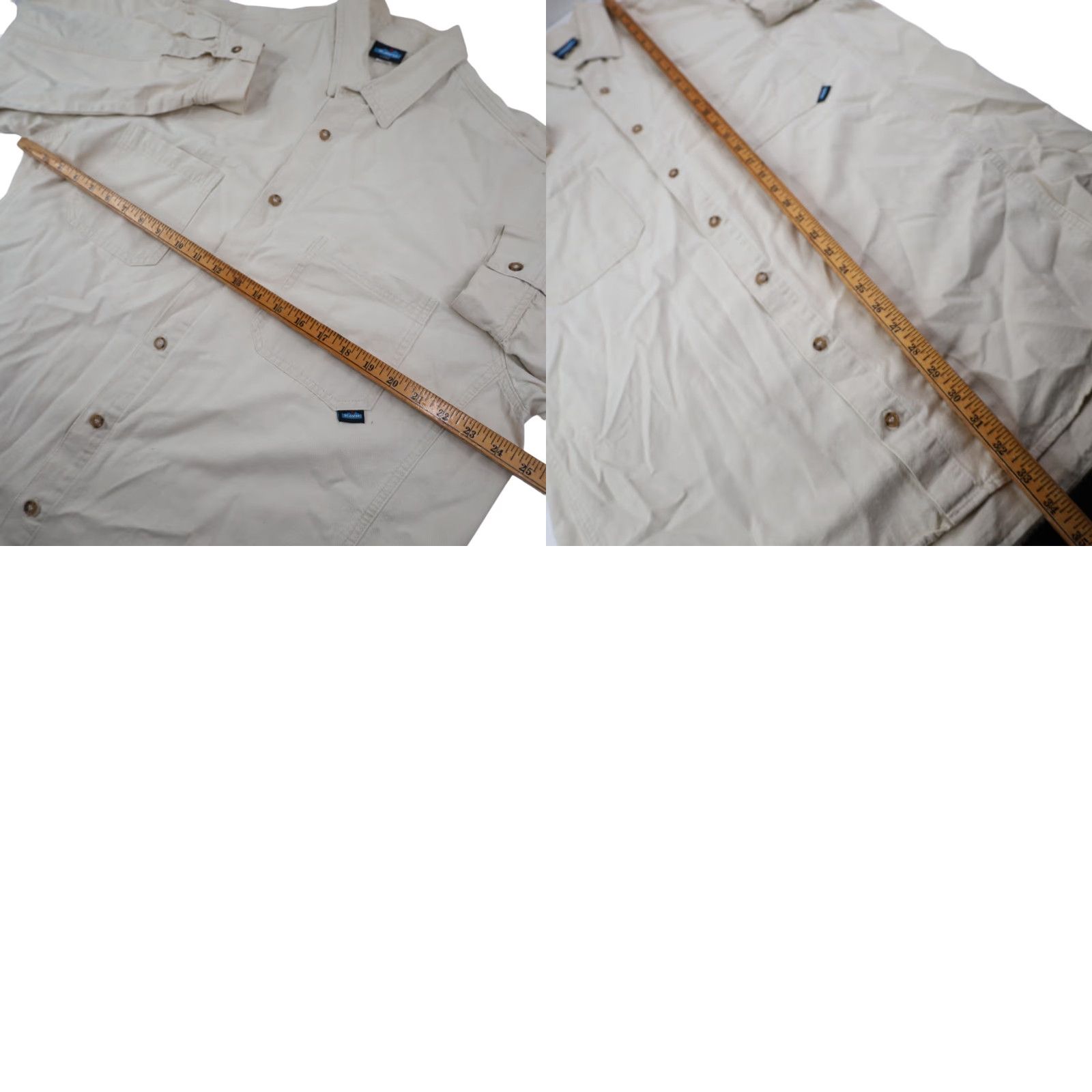 KAVU VINTAGE KAVU Canvas Button Up Adventure Shirt Mens Large Cream Long Sleeve Regular Size Size US L / EU 52-54 / 3 - 8 Thumbnail