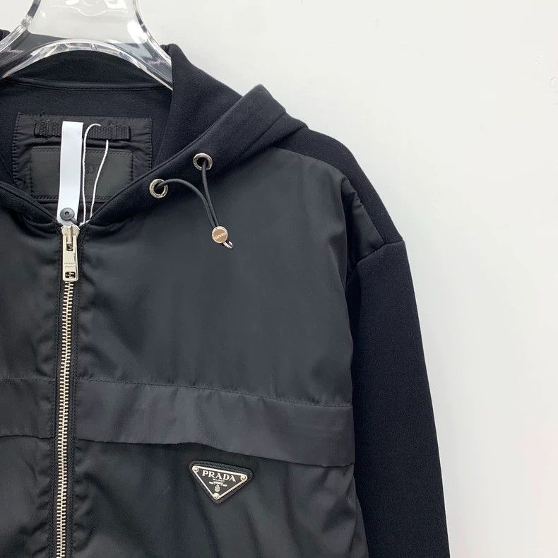 Prada Prada Black triangle label cotton hooded zipper long jacket Size US M / EU 48-50 / 2 - 3 Thumbnail
