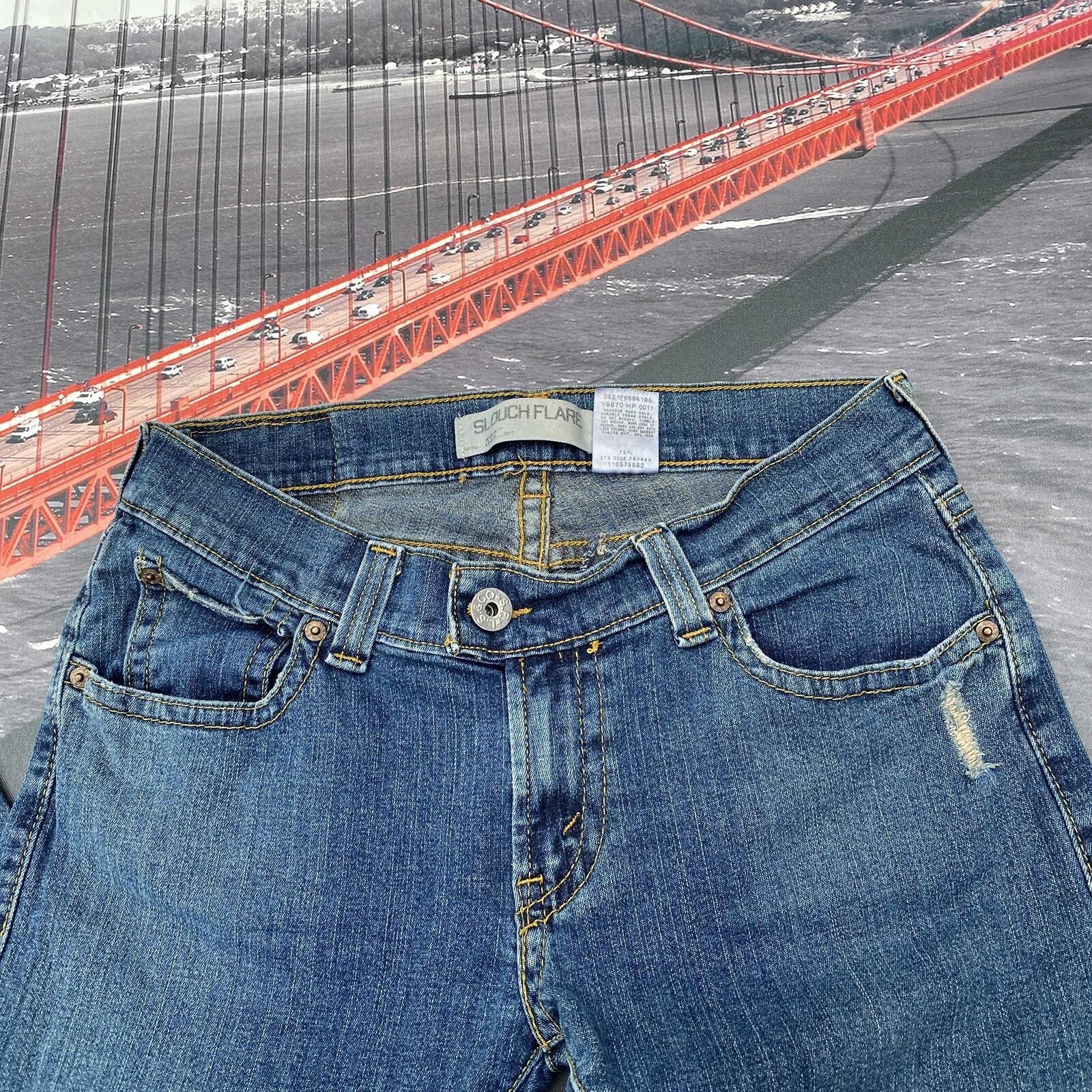 Levi's VTG Y2K Levi's 527 Slouch Flare Women’s Jeans Size 9M Blue Size 32" / US 10 / IT 46 - 4 Thumbnail