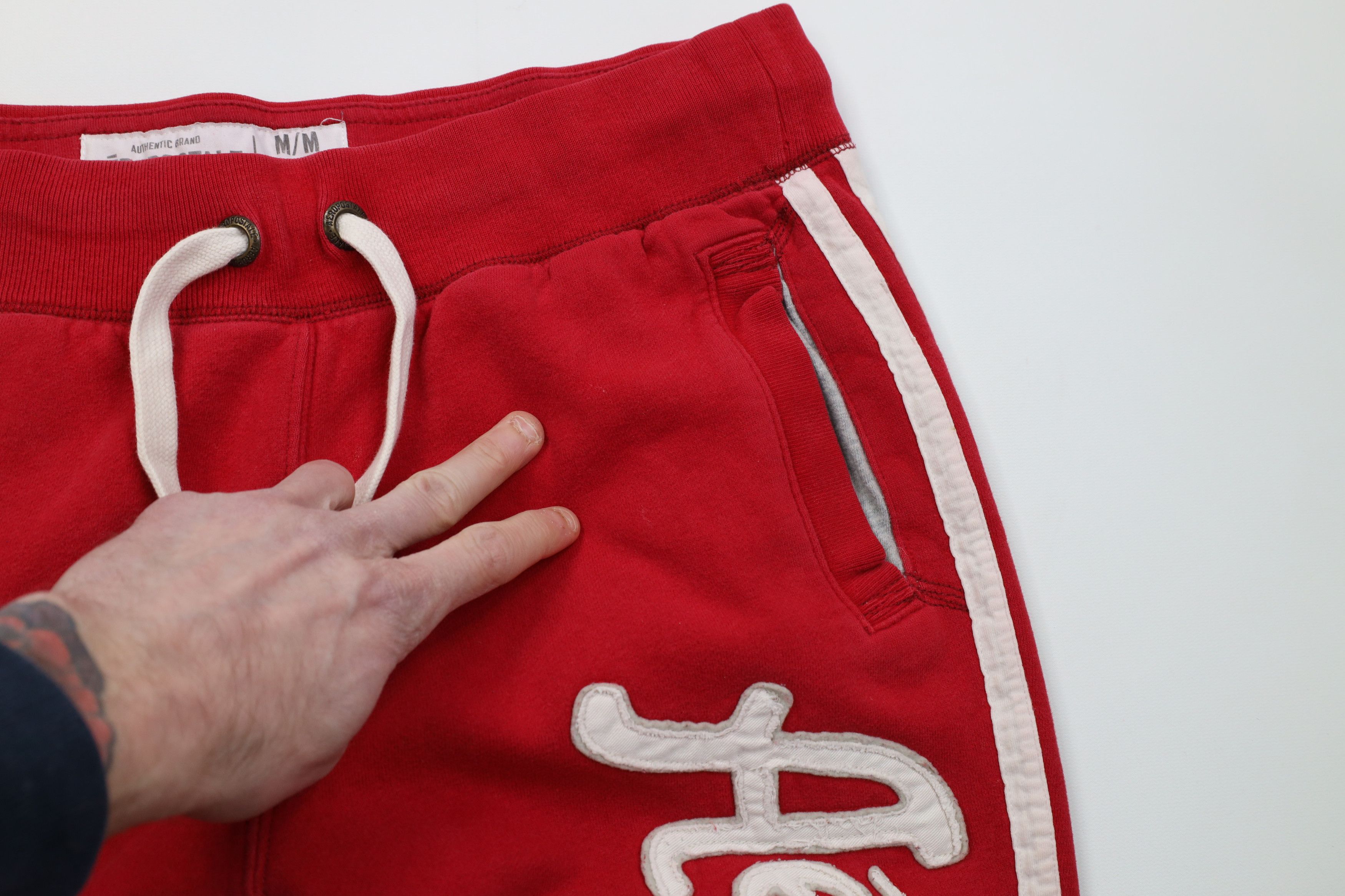 Aeropostale Vintage 90s Y2K Aeropostale Wide Leg Sweatpants Pants Red Size US 36 / EU 52 - 10 Thumbnail