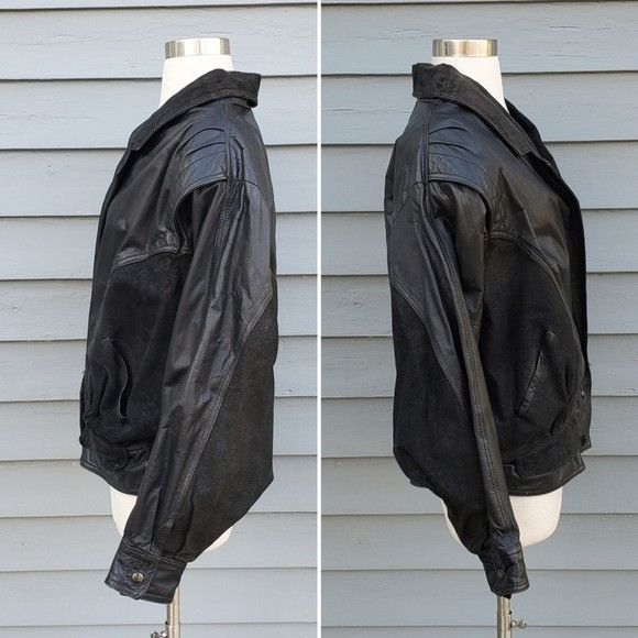 Vintage Vintage 90s y2k Black Suede/Leather Moto Motorcycle Biker Gr Size M / US 6-8 / IT 42-44 - 2 Thumbnail
