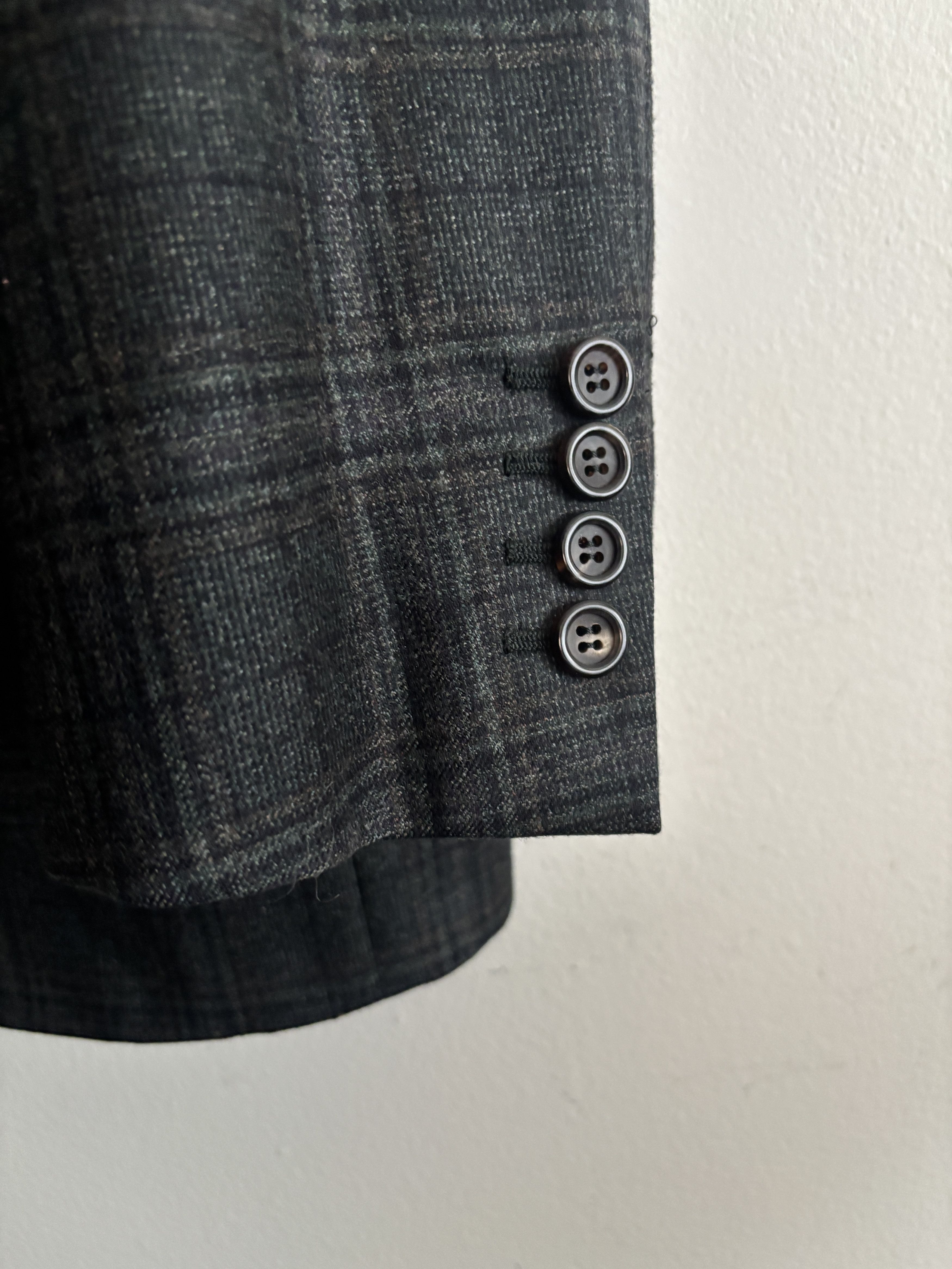 Canali $1835 Kei Unstructured Charcoal Glen Plaid Sport Coat - 42 Size 42R - 4 Thumbnail