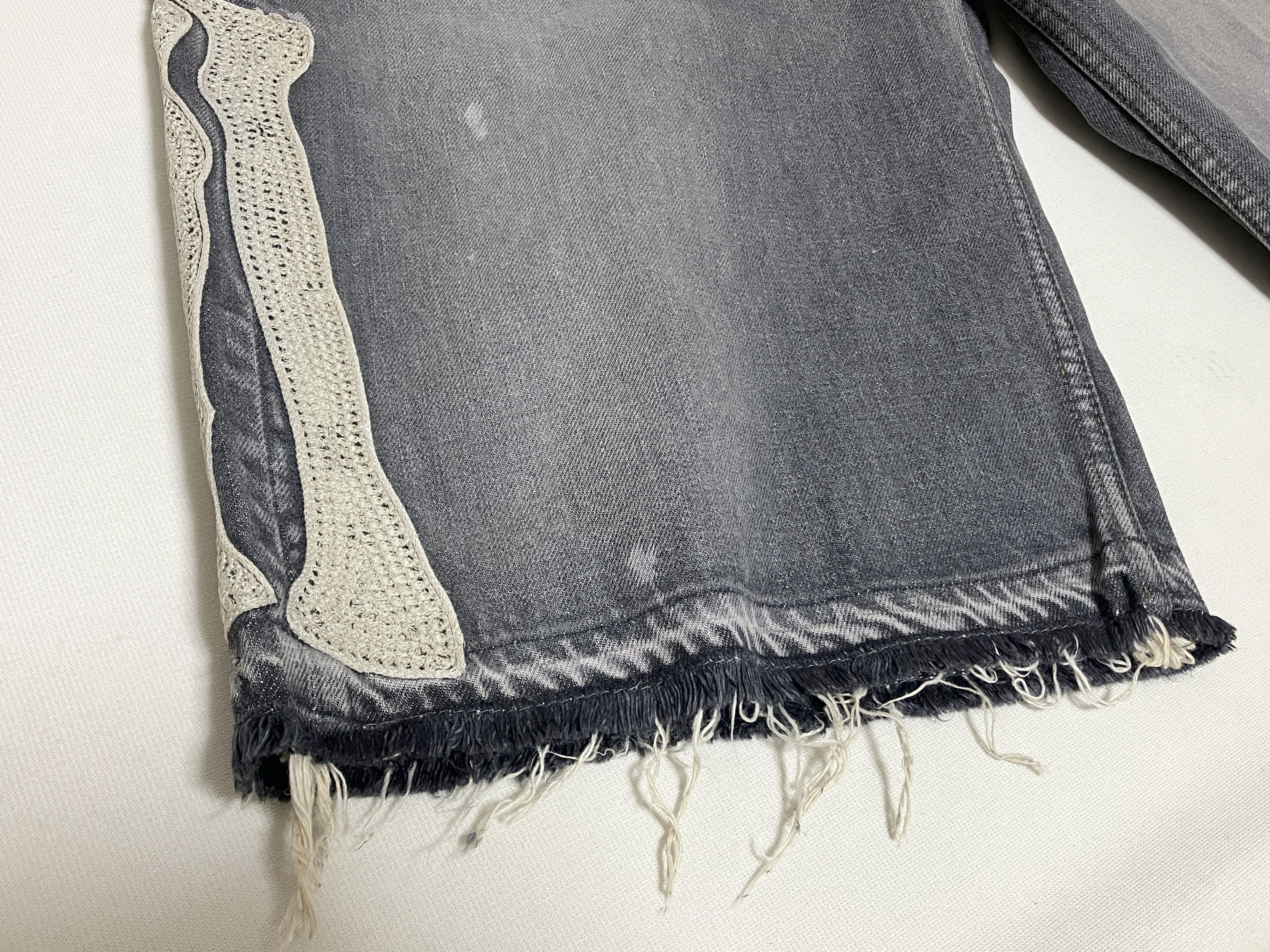 KAPITAL 14oz denim shorts short pants bone Skeleton black 36