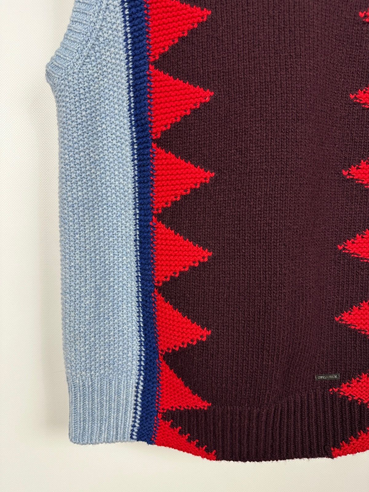 Dsquared2 Dsquared2 Geometric Wool Knit Sweater Sleeveless Vest Size US S / EU 44-46 / 1 - 8 Thumbnail