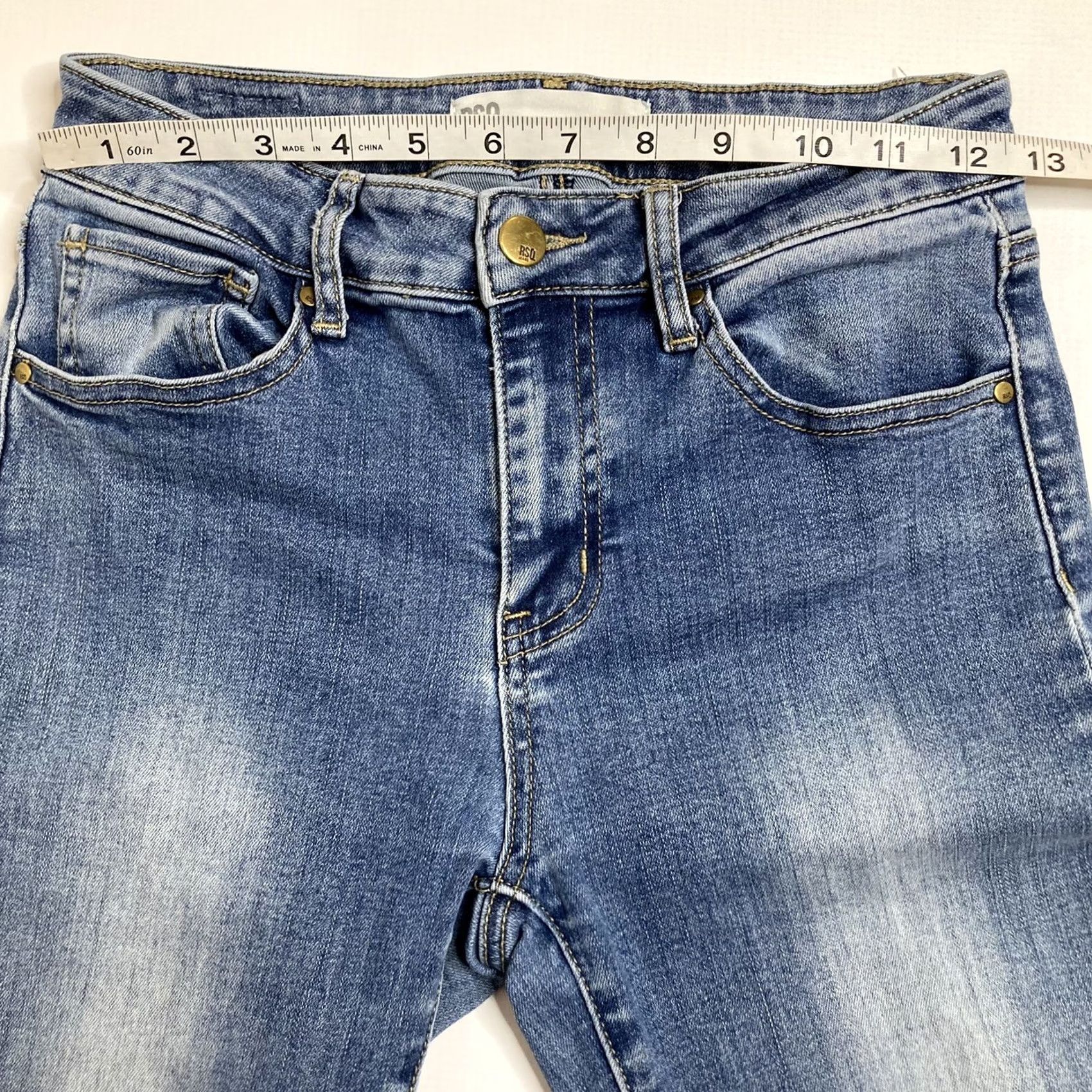 Rsq RSQ Jeans Womens Mid Rise Jeggings 25 28 Inseam Light Wash Blue Zip Closure 4.75" Leg Opening Denim 5-Pocket undefined Mens? Size 42" / US 20 - 7 Thumbnail