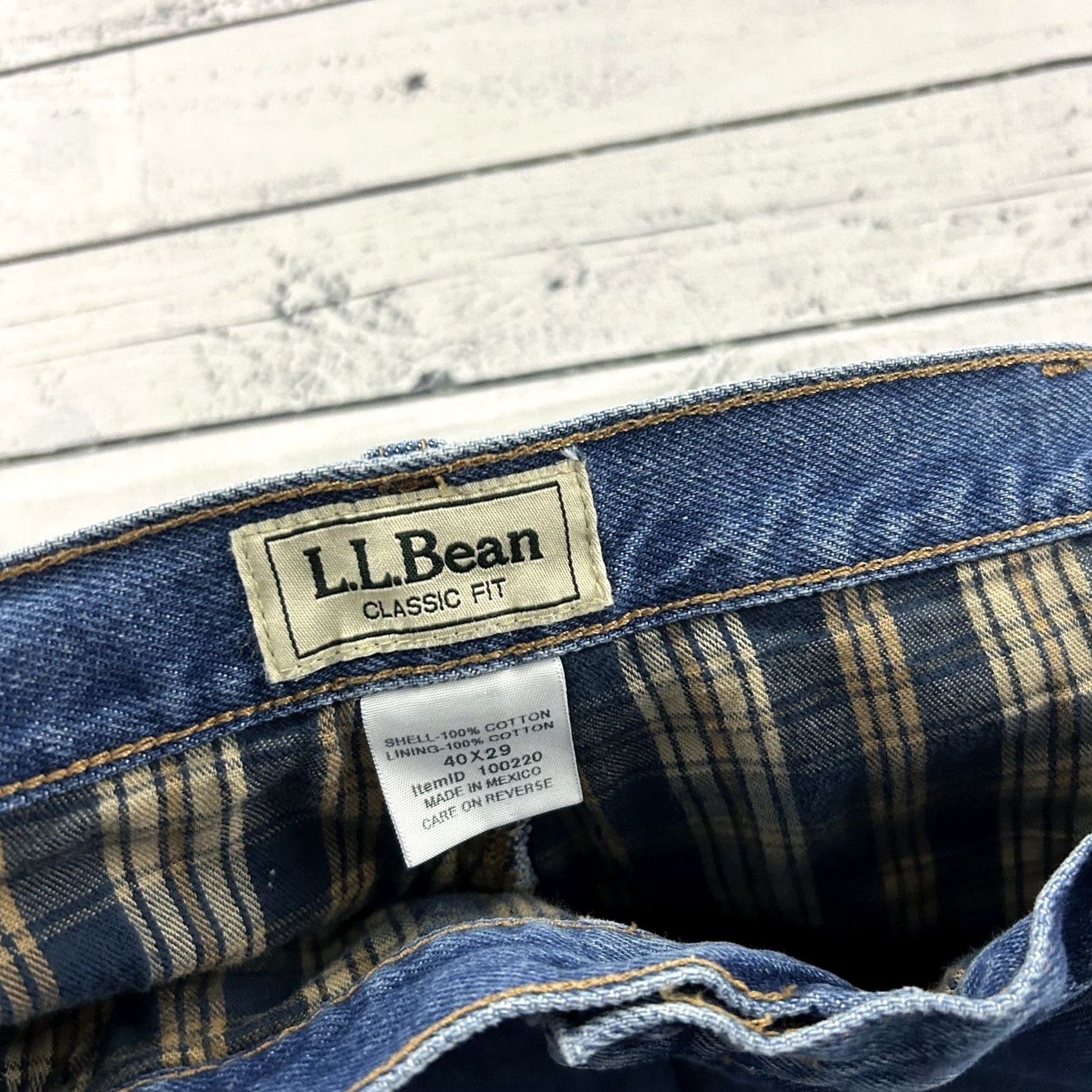 Vintage L.L. Bean Jeans Classic Fit Denim Blue 40x29 Men's Regular Medium Lined Straight Jeans Mens Size US 40 / EU 56 - 3 Thumbnail