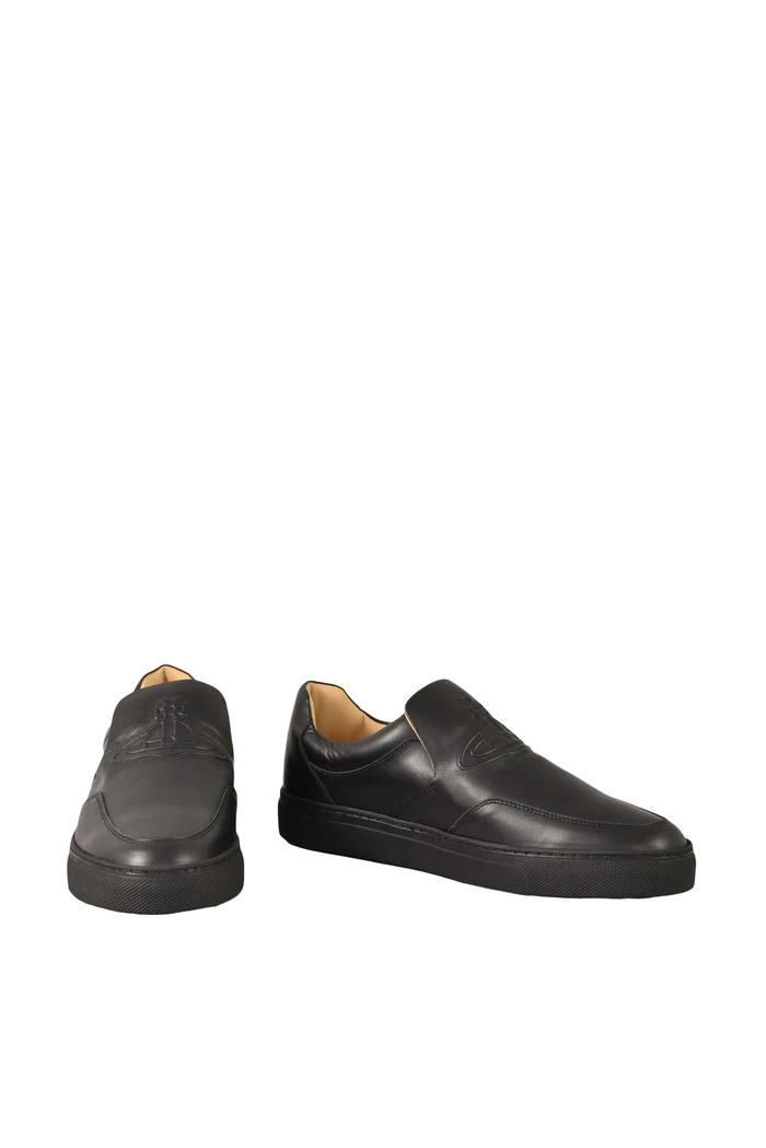 Vivienne Westwood o1y0525 Leather Low-Top Sneakers in Black Size US 8 / EU 41 - 2 Thumbnail